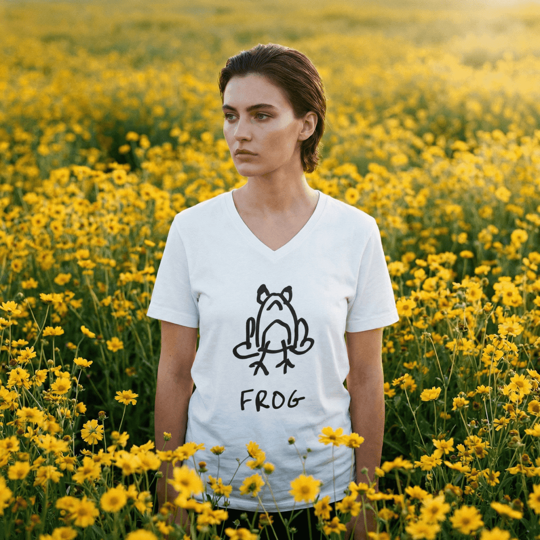 Frog - V - Neck T-Shirt - LoFi Animal Shirts