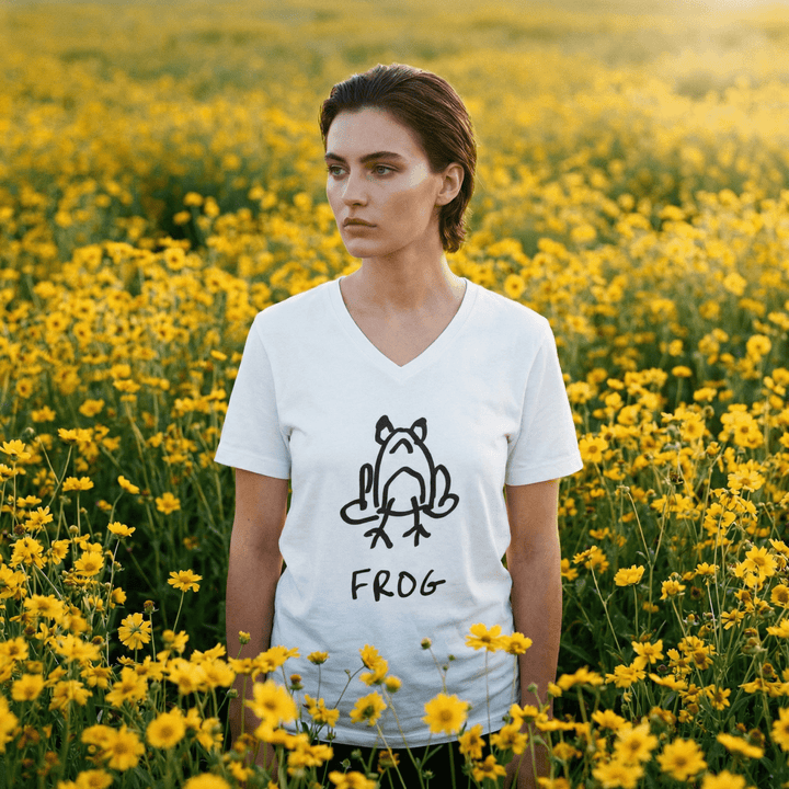Frog - V - Neck T-Shirt - LoFi Animal Shirts