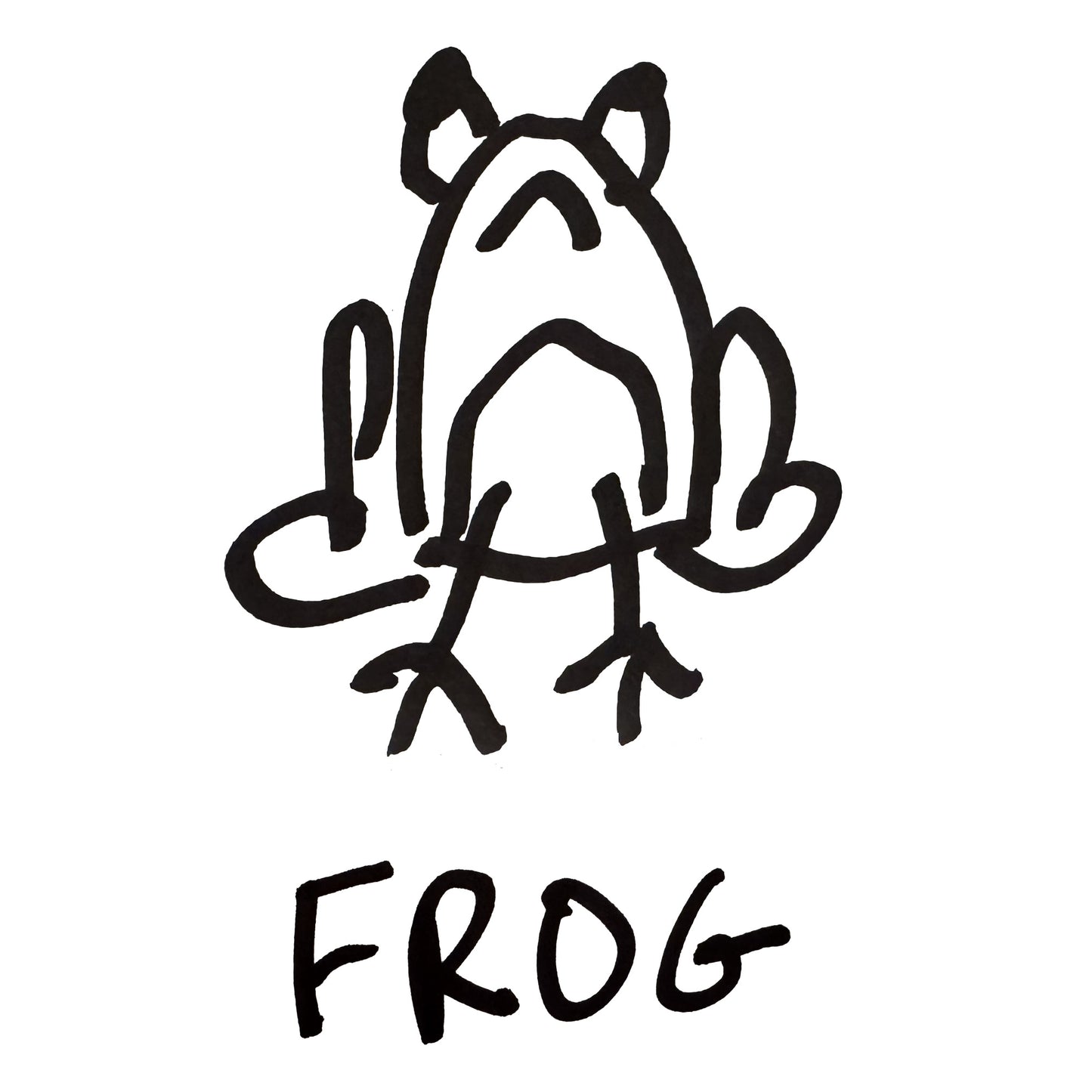 Hand-drawn frog illustration – minimalist lofi line art – LoFi Animal Shirts