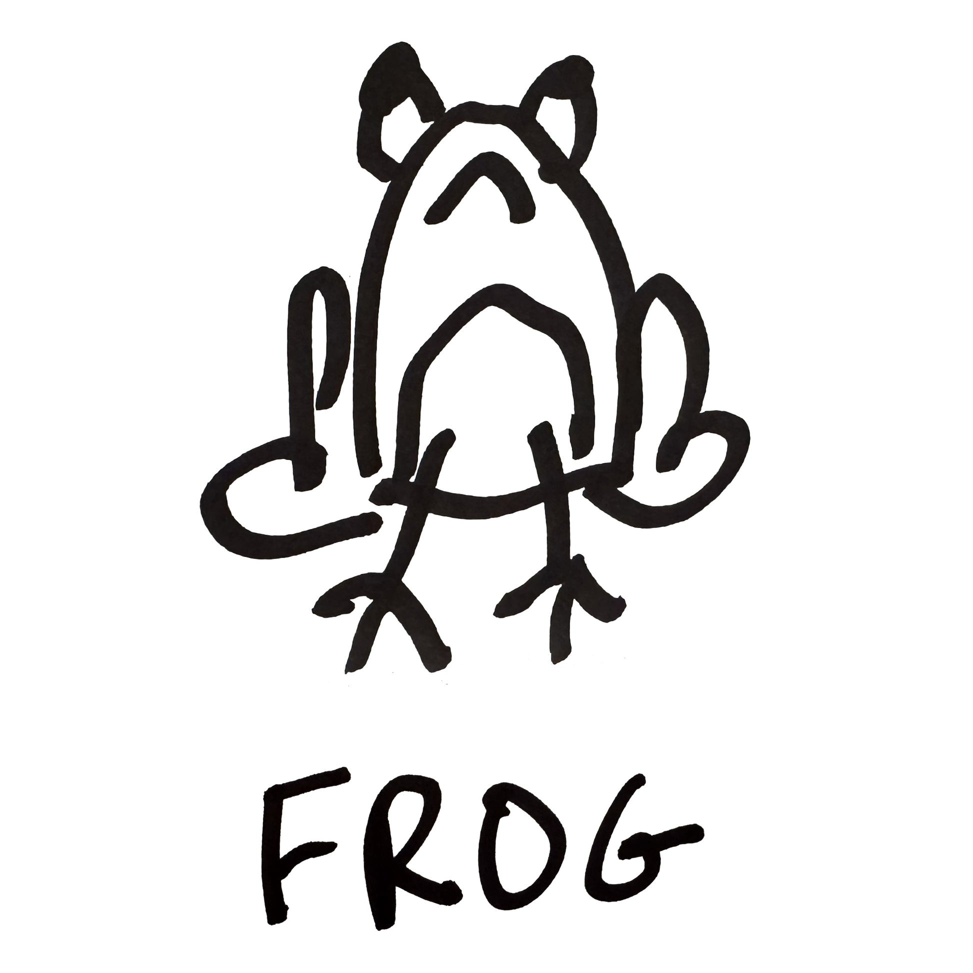 Hand-drawn frog illustration – minimalist lofi line art – LoFi Animal Shirts