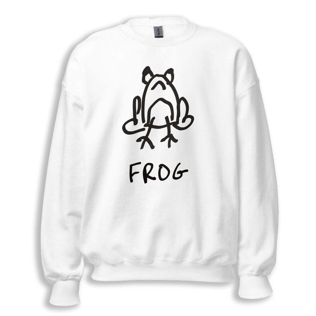 Frog crewneck sweatshirt – minimalist frog graphic – LoFi Animal Shirts
