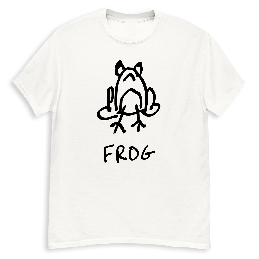 Frog minimalist classic tee – hand-drawn lofi graphic tee – LoFi Animal Shirts