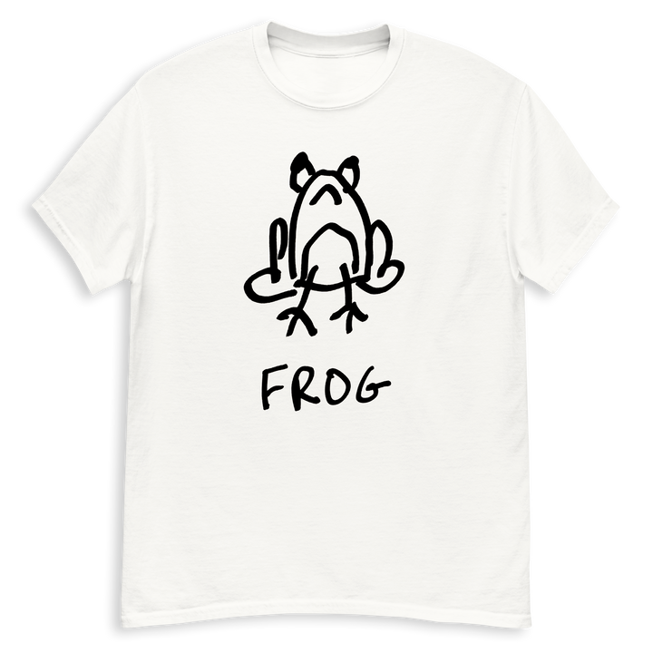 Frog minimalist classic tee – hand-drawn lofi graphic tee – LoFi Animal Shirts