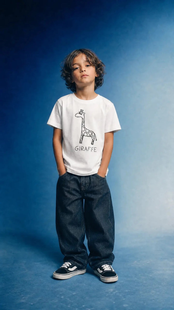 Giraffe - Kids Tee - LoFi Animal Shirts