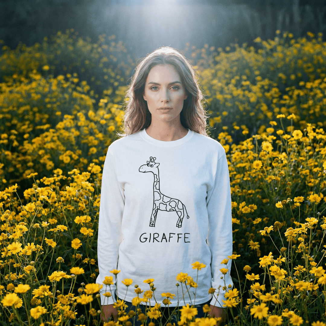 Giraffe - Long Sleeve Tee - LoFi Animal Shirts