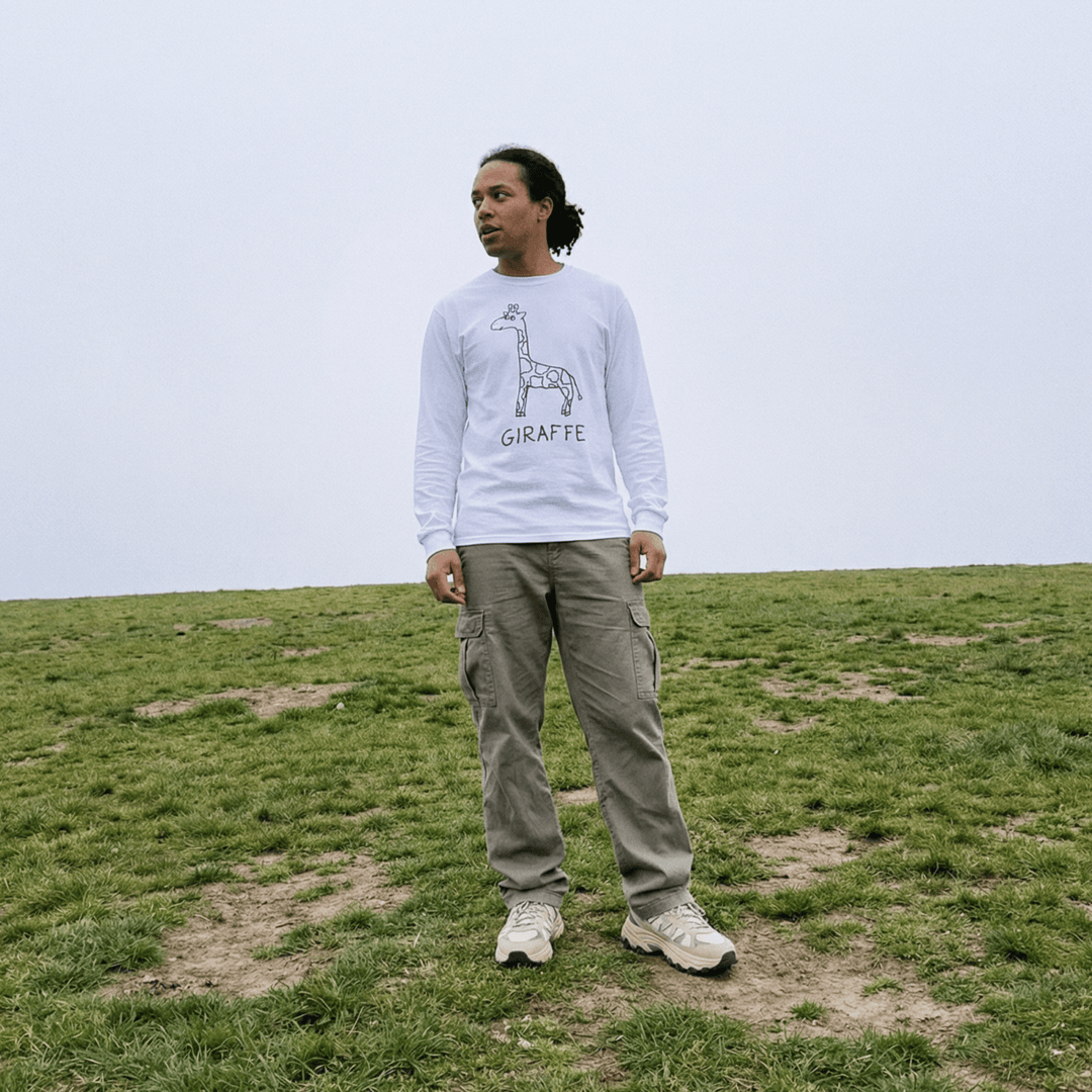 Giraffe - Long Sleeve Tee - LoFi Animal Shirts