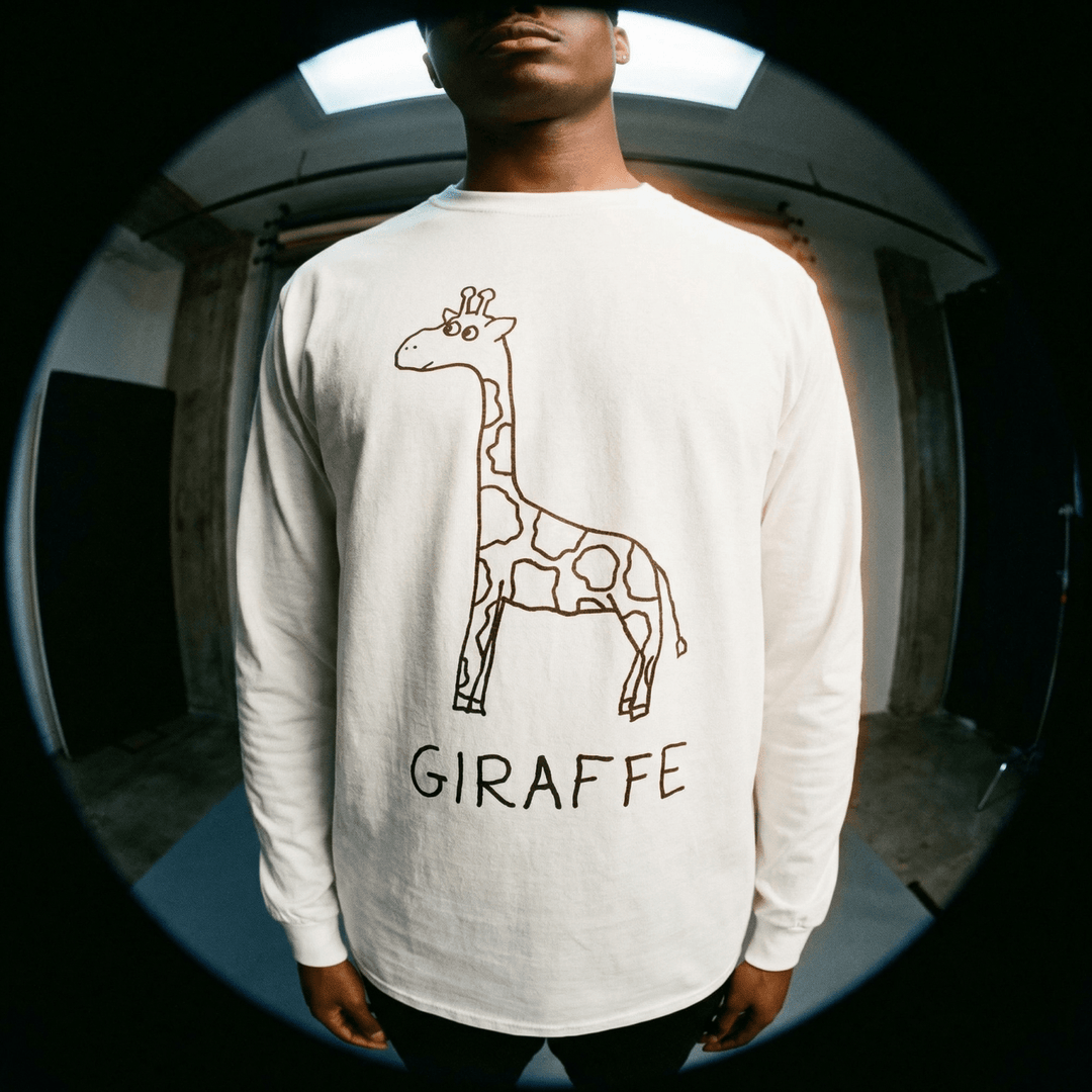 Giraffe - Long Sleeve Tee - LoFi Animal Shirts