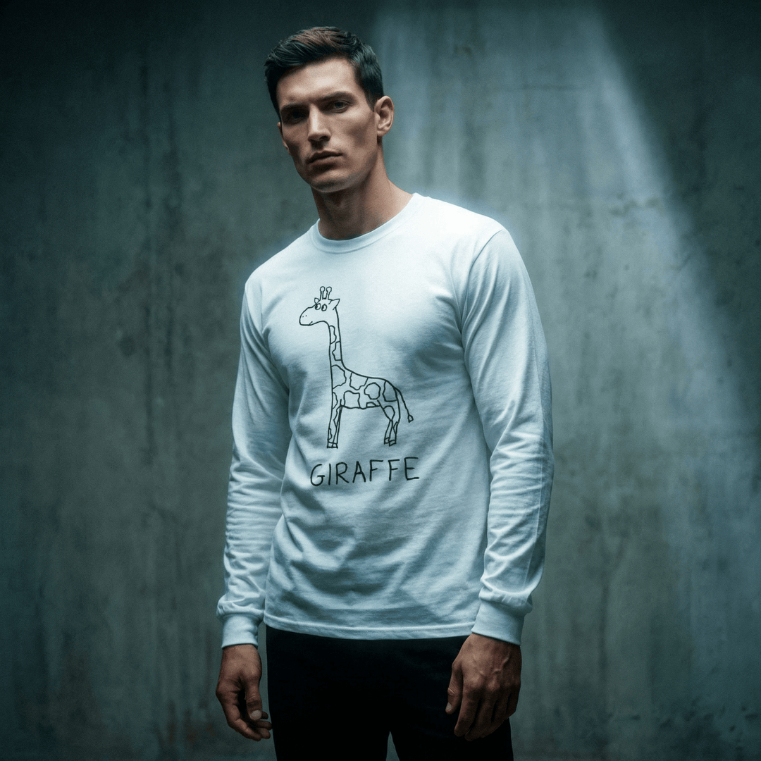 Giraffe - Long Sleeve Tee - LoFi Animal Shirts