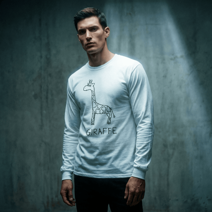Giraffe - Long Sleeve Tee - LoFi Animal Shirts