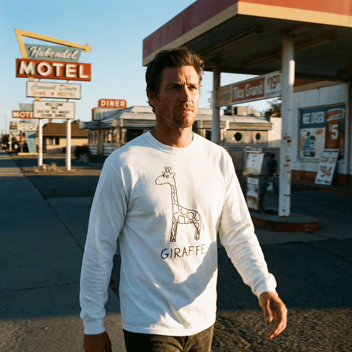 Giraffe - Long Sleeve Tee - LoFi Animal Shirts