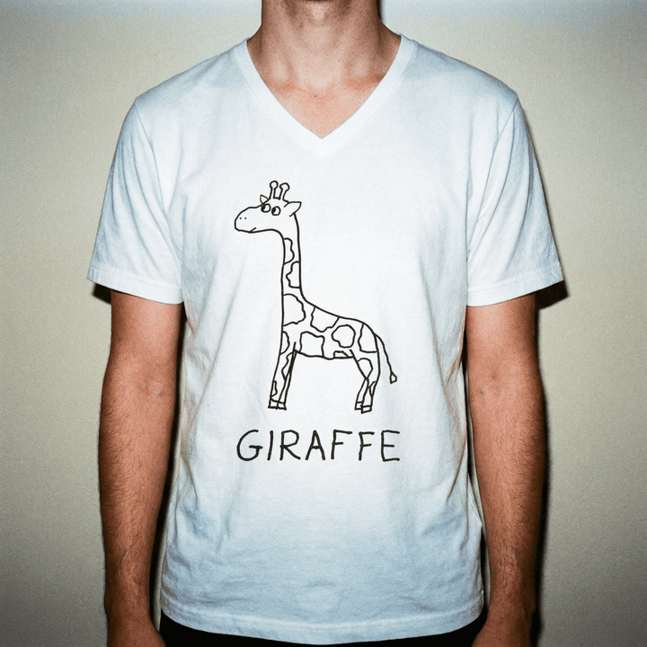 Giraffe - V - Neck T-Shirt - LoFi Animal Shirts