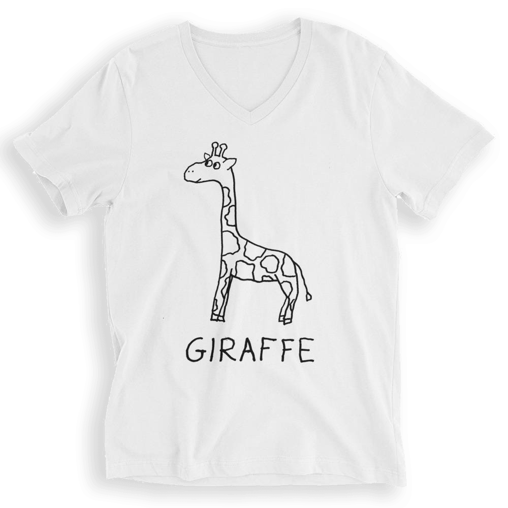 Giraffe - V - Neck T-Shirt - LoFi Animal Shirts