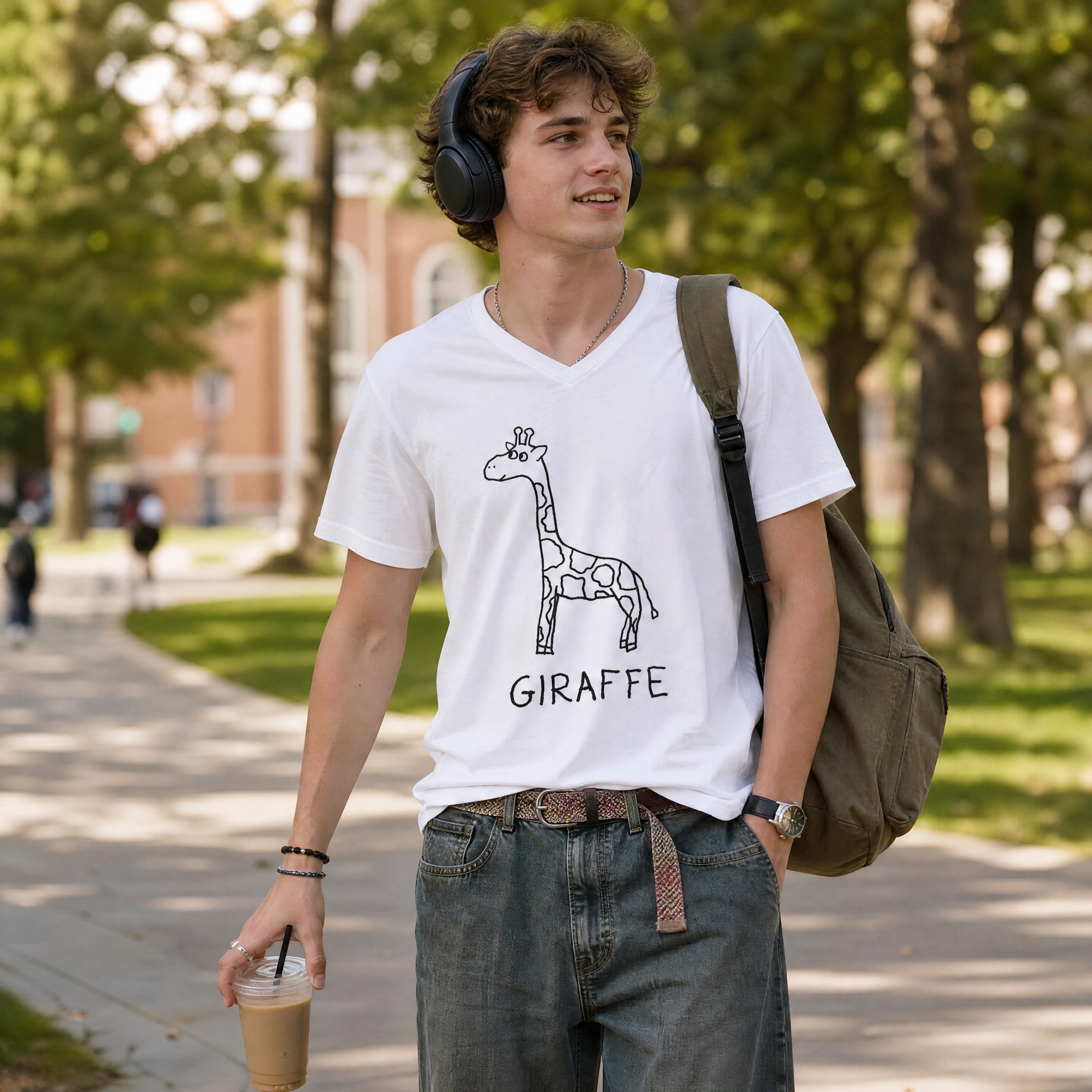 Giraffe - Unisex V-neck Tee