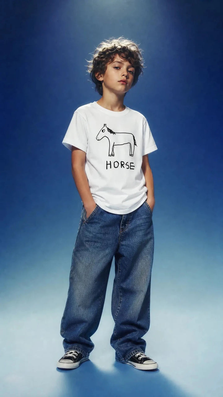 Horse - Kids Tee - LoFi Animal Shirts