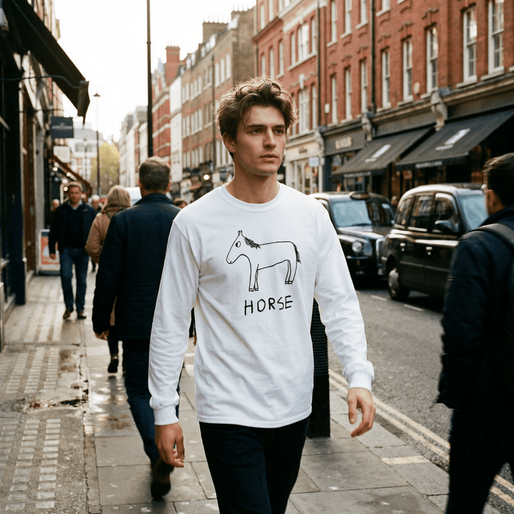 Horse - Long Sleeve Tee - LoFi Animal Shirts