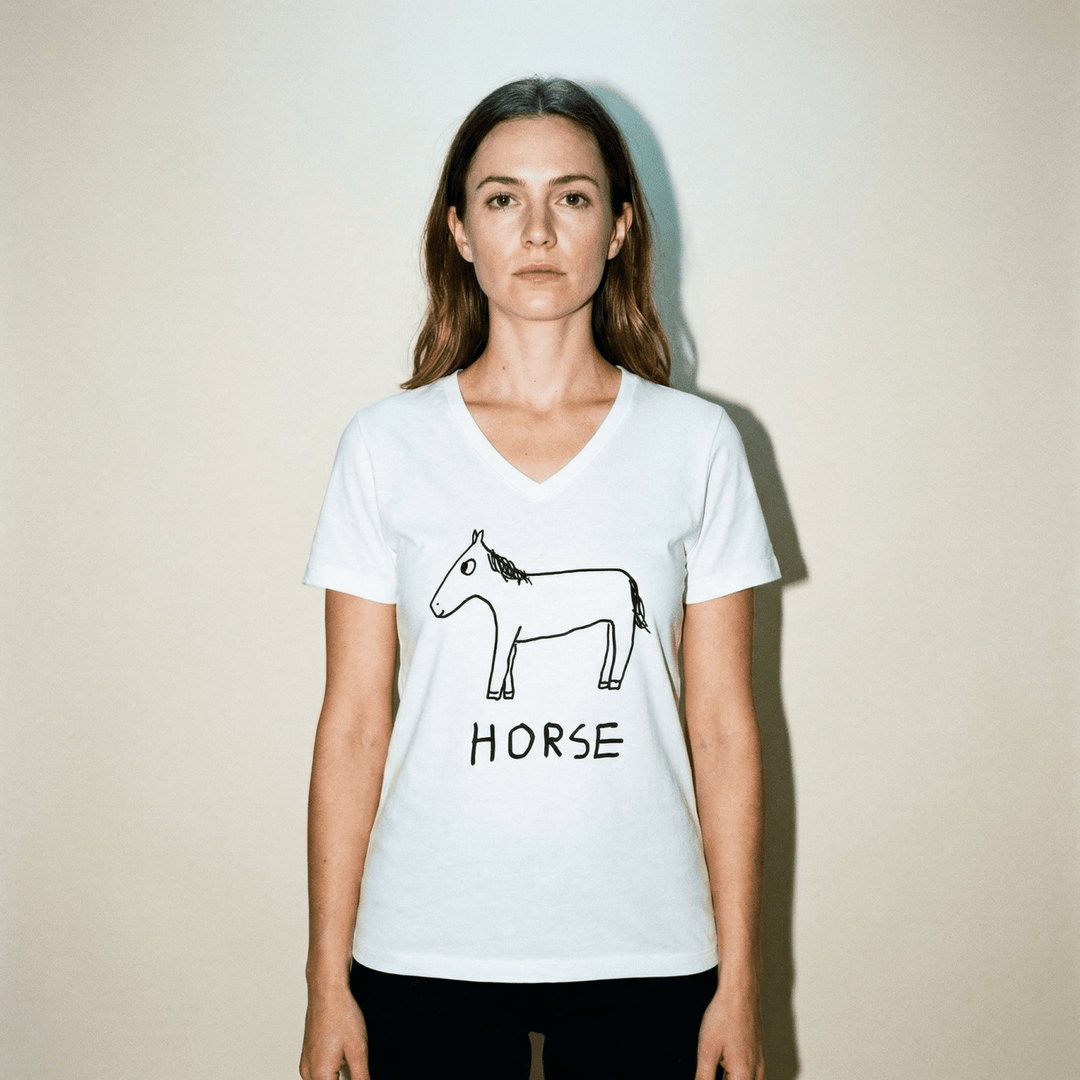 Horse - V - Neck T-Shirt - LoFi Animal Shirts