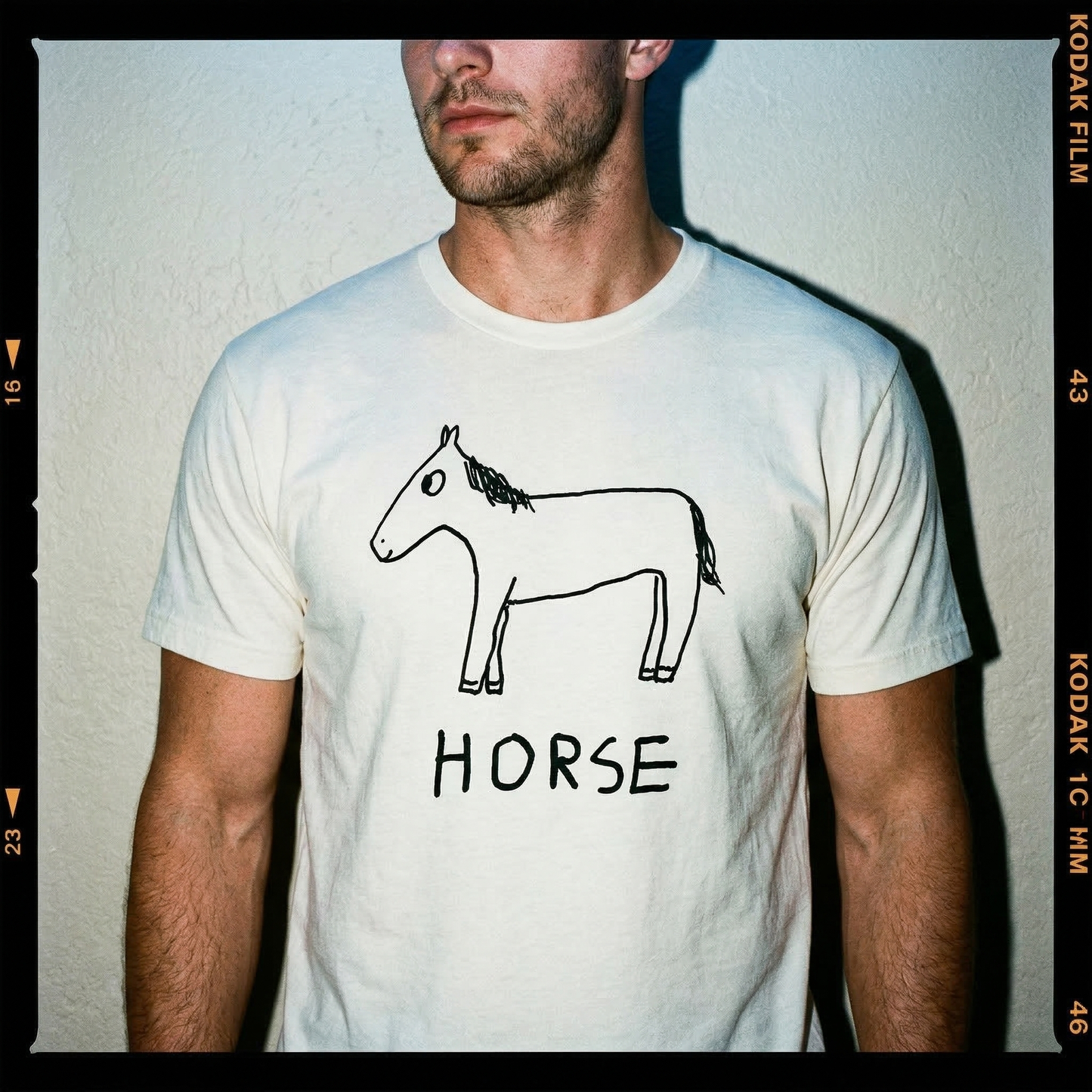 Horse classic tee – minimalist studio shot – LoFi Animal Shirts