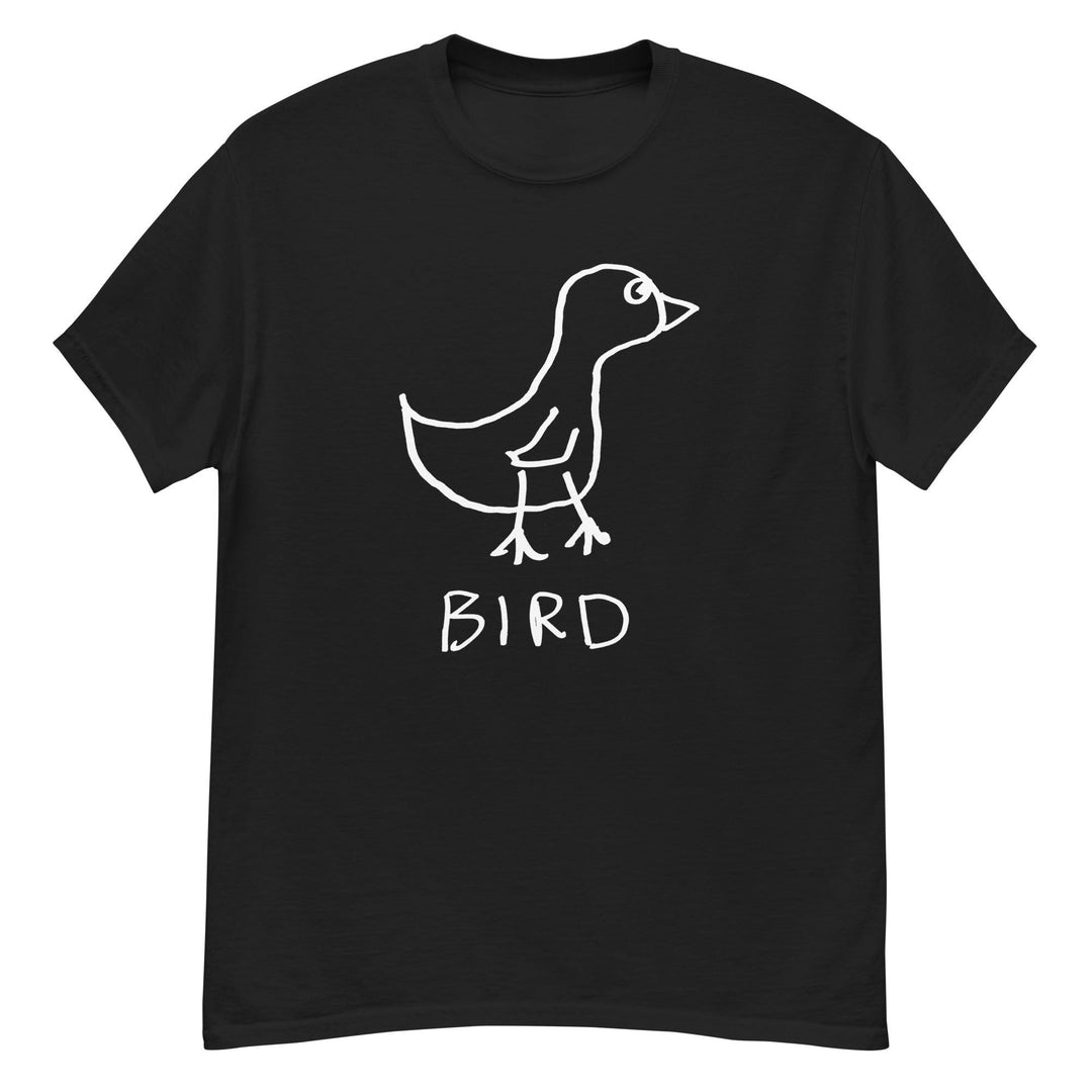 Bird minimalist classic tee in black – hand-drawn lofi graphic tee – LoFi Animal Shirts