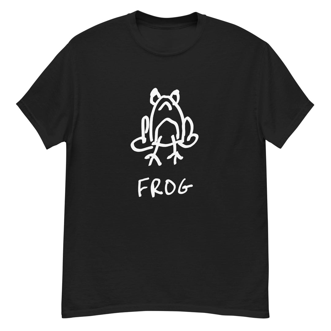Frog classic tee in white – minimalist lofi graphic – LoFi Animal Shirts