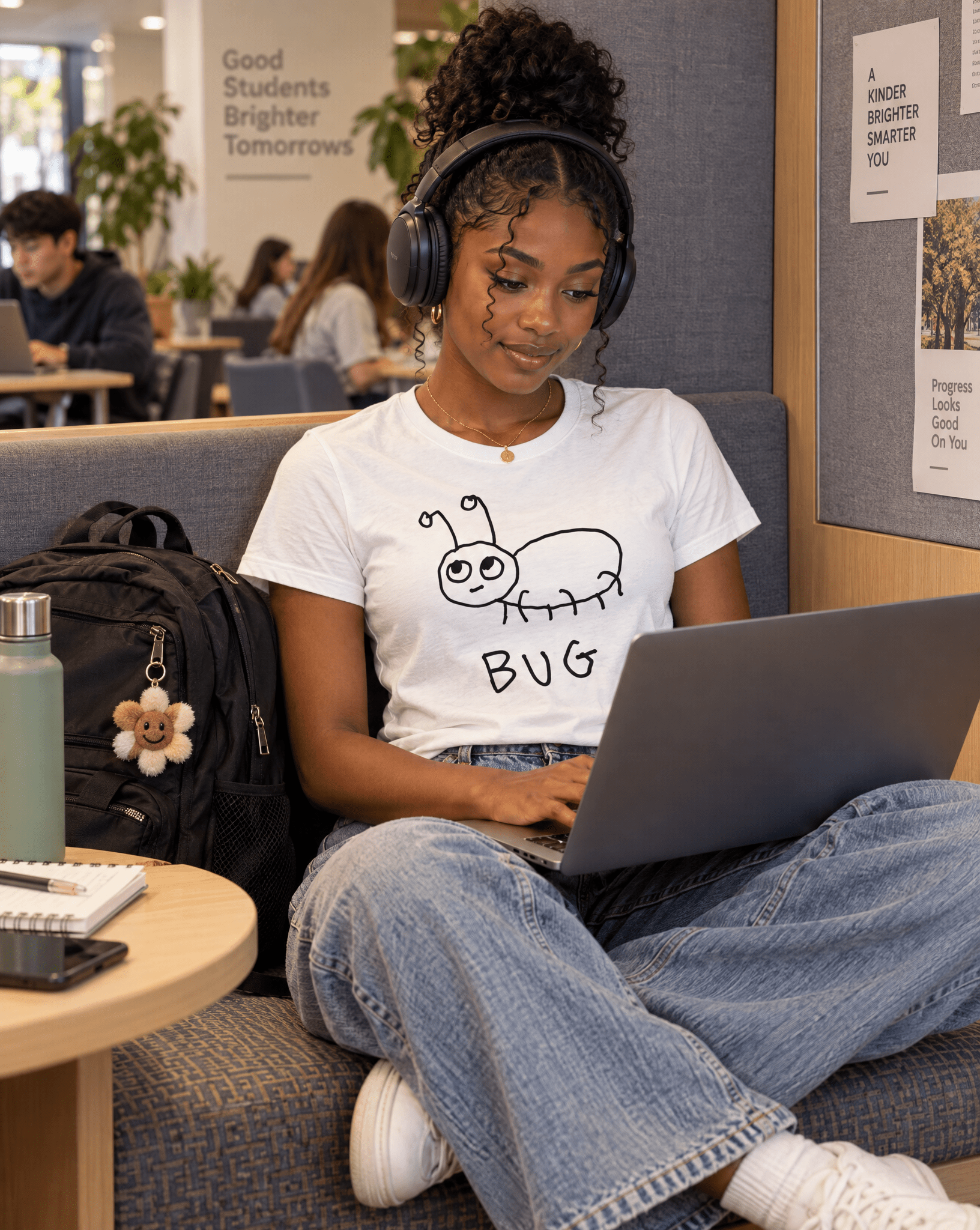 Sep 29 bug women's tee — student center lifestyle photo