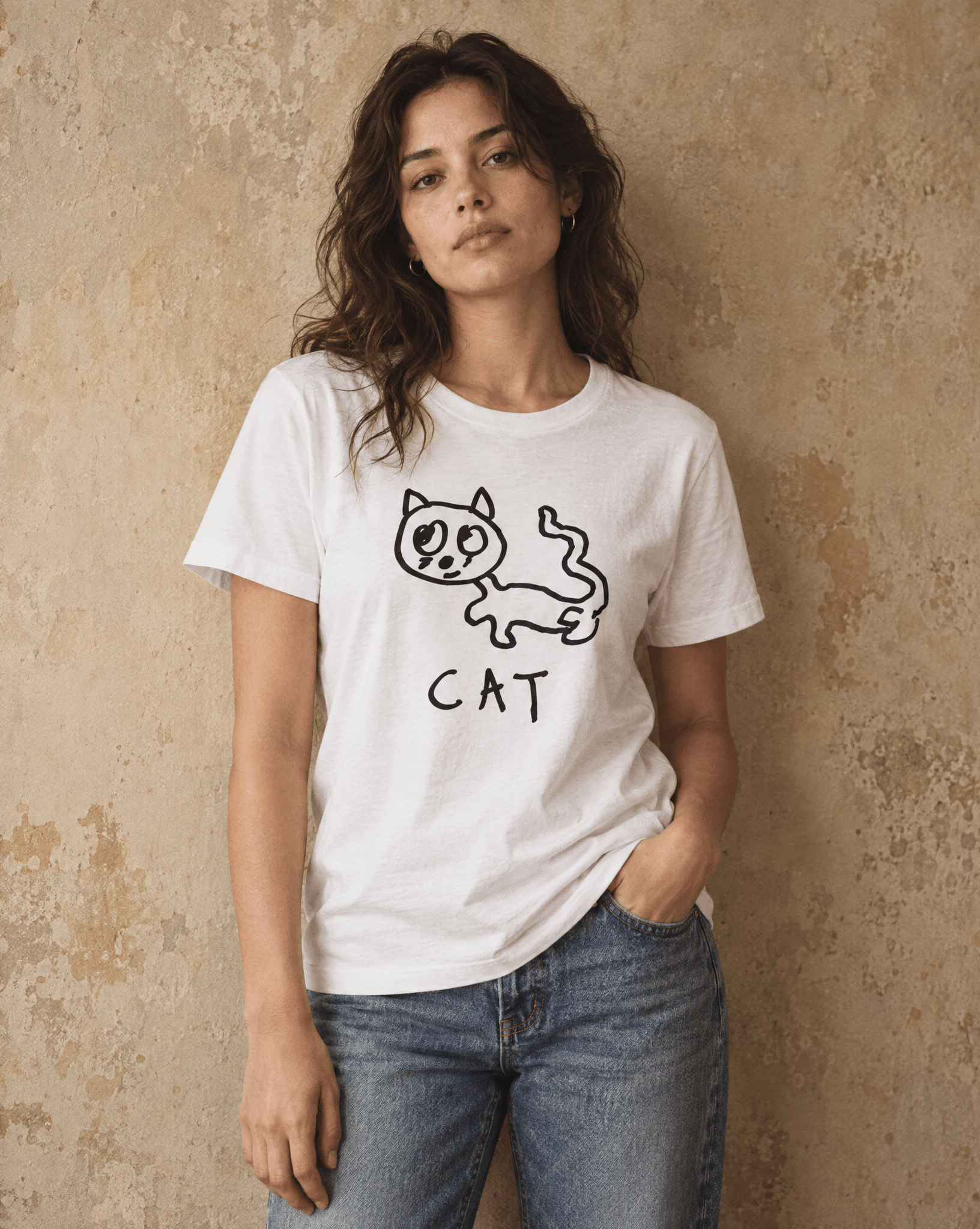 Sep 29 cat women's tee — studio portrait lifestyle photo