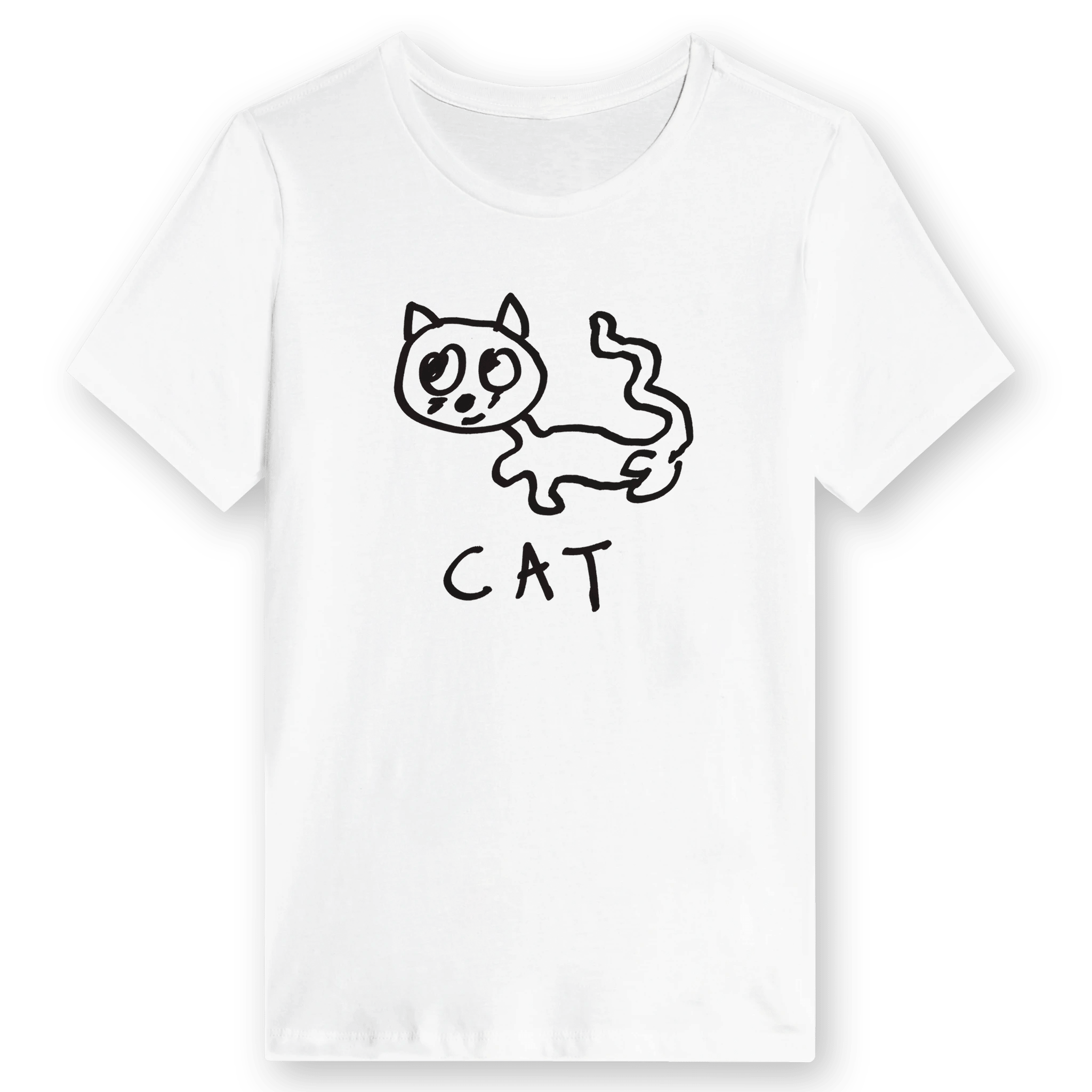 Cat - Women’s Tee in white with soft drop shadow