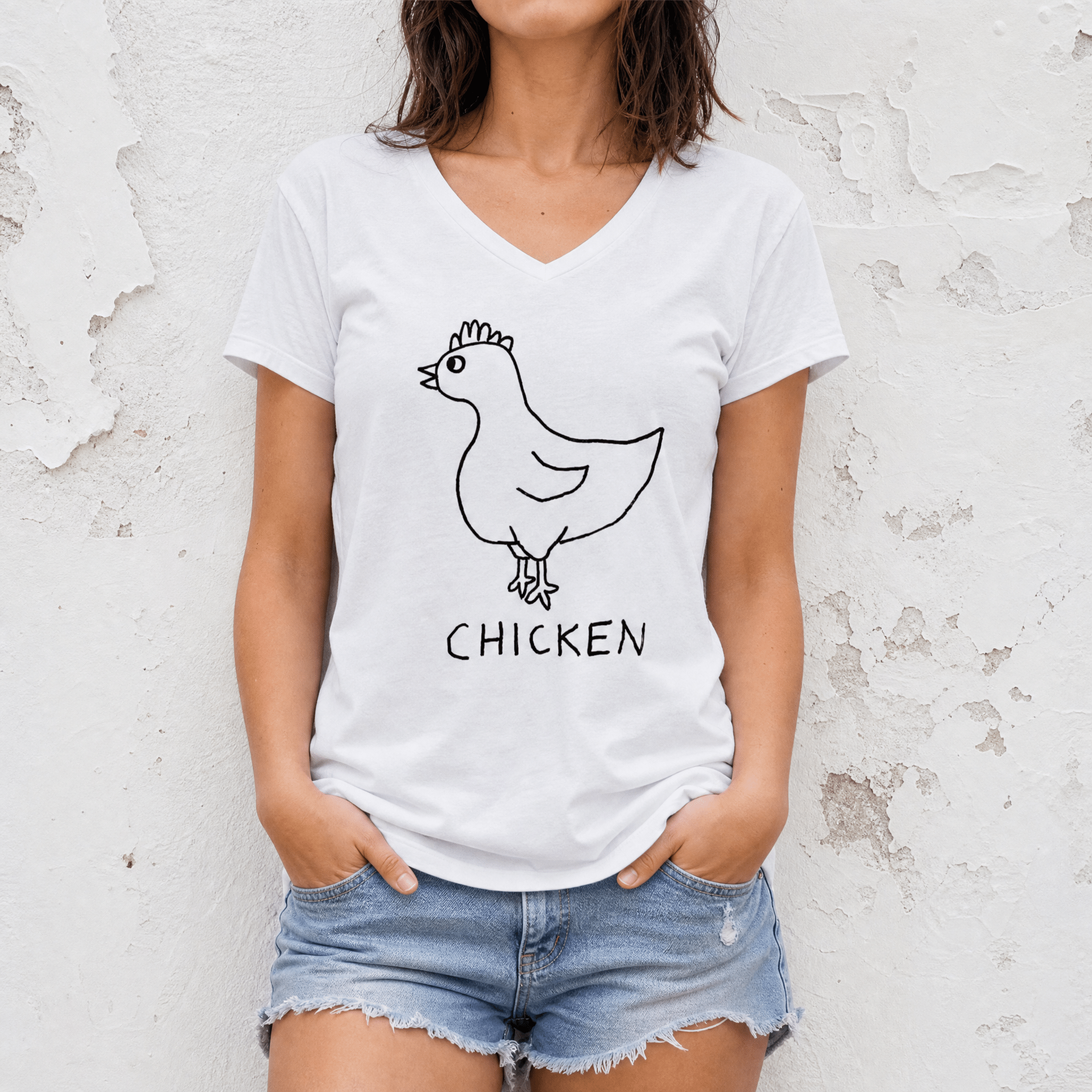 Chicken - V-neck Tee
