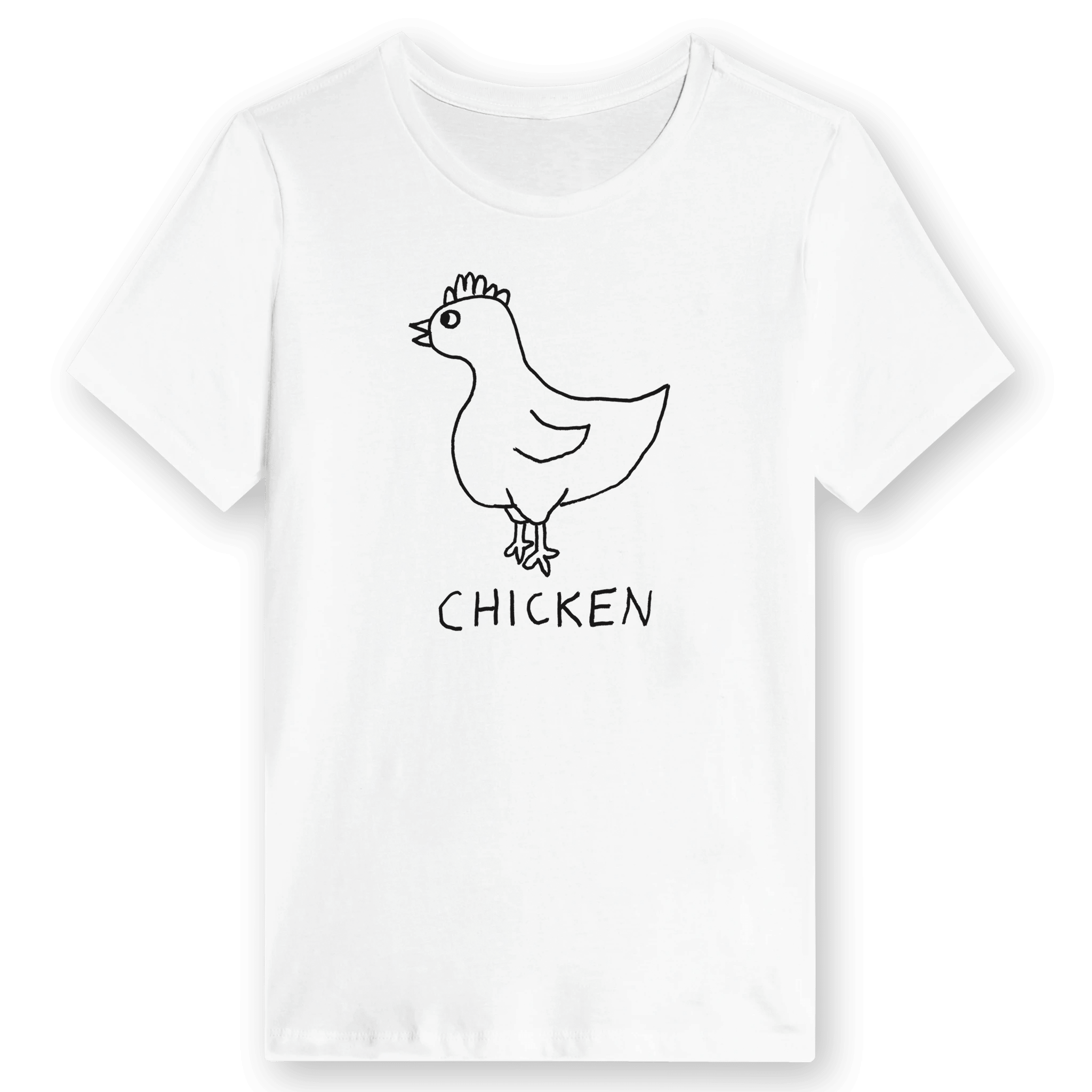 Chicken - Women’s Tee in white with soft drop shadow