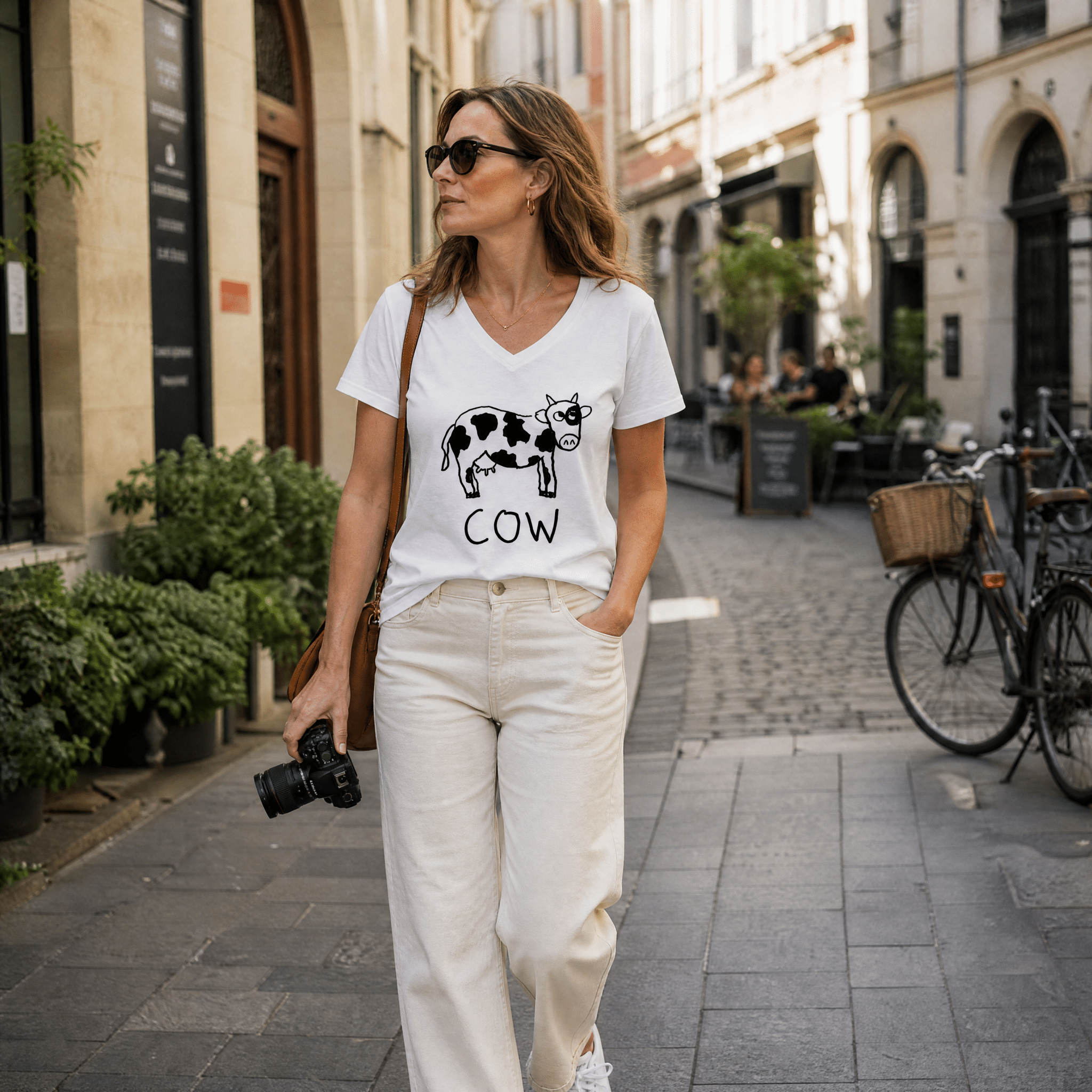 Cow - V-neck Tee