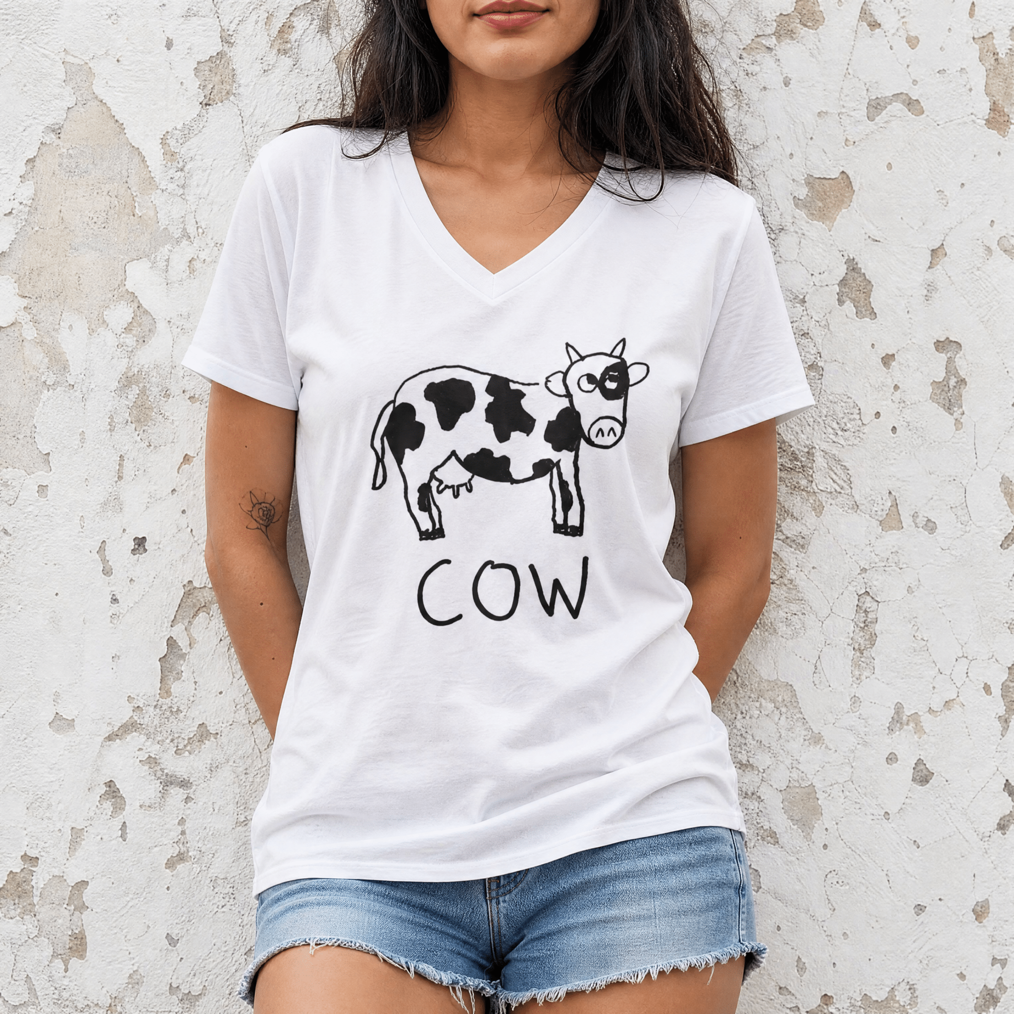 Cow - V-neck Tee