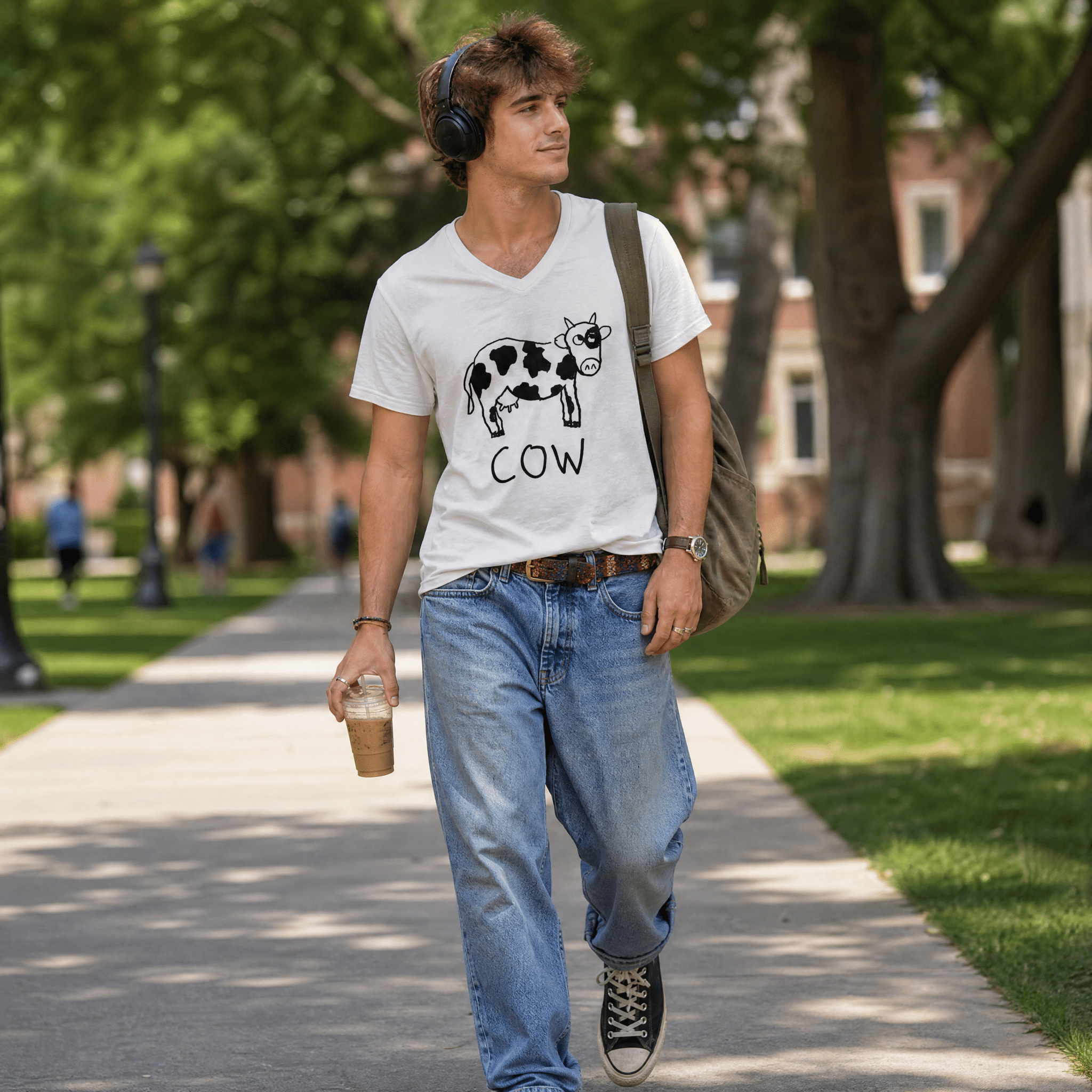 Cow - V-neck Tee
