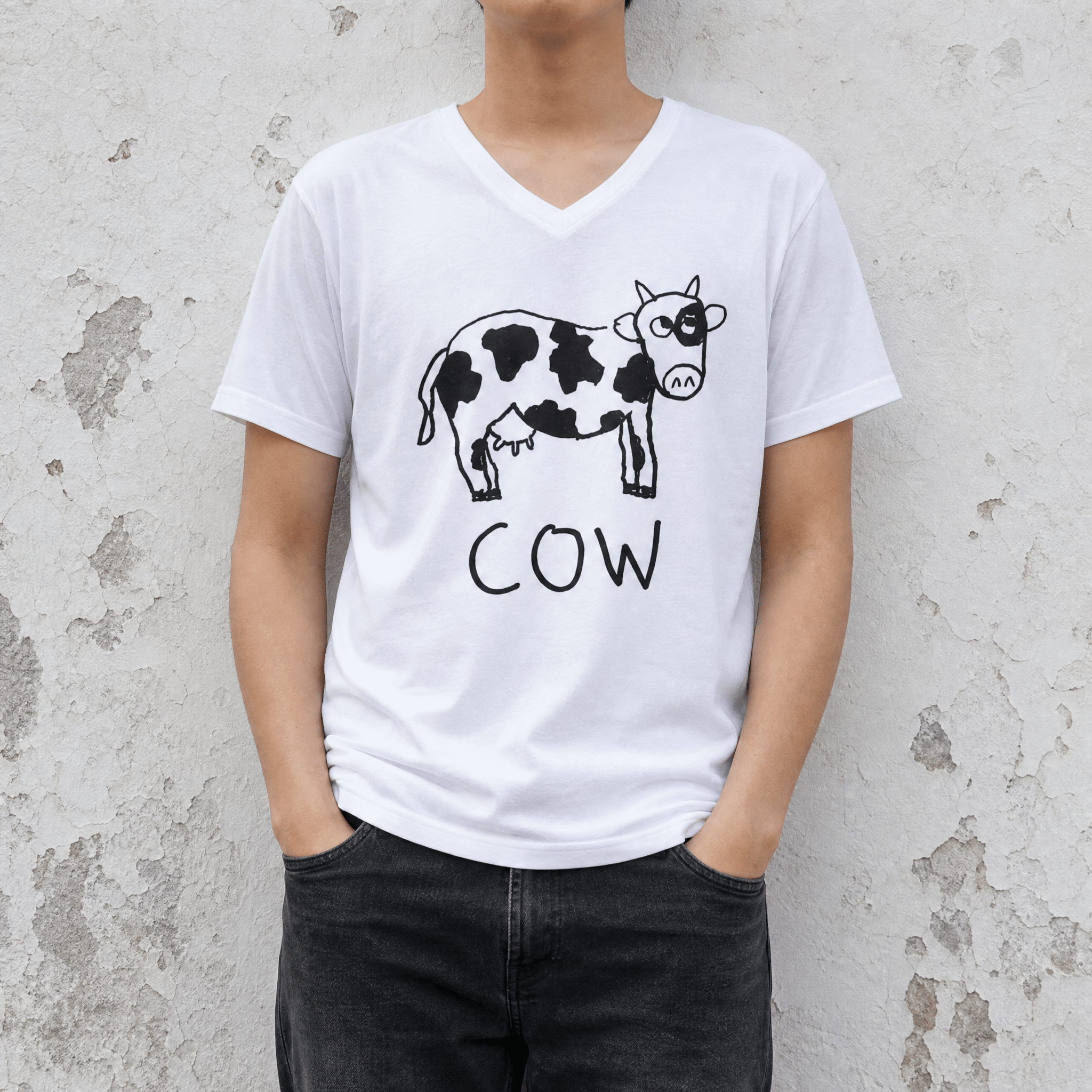 Cow - V-neck Tee