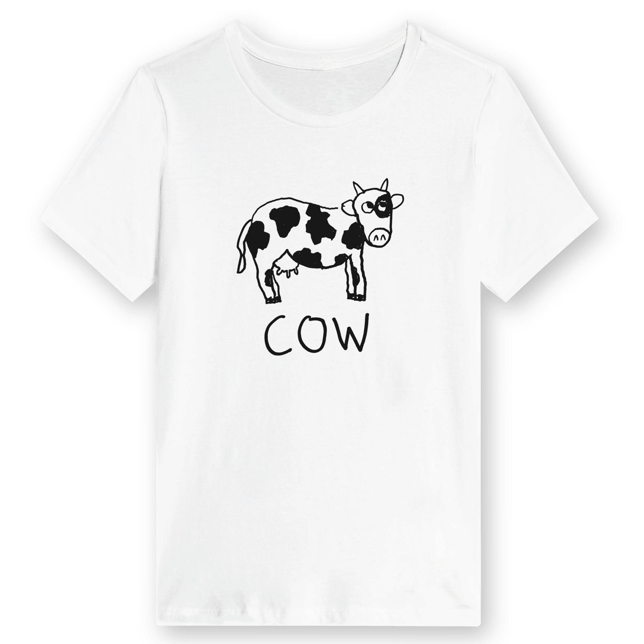 Cow - Women’s Tee in white with soft drop shadow