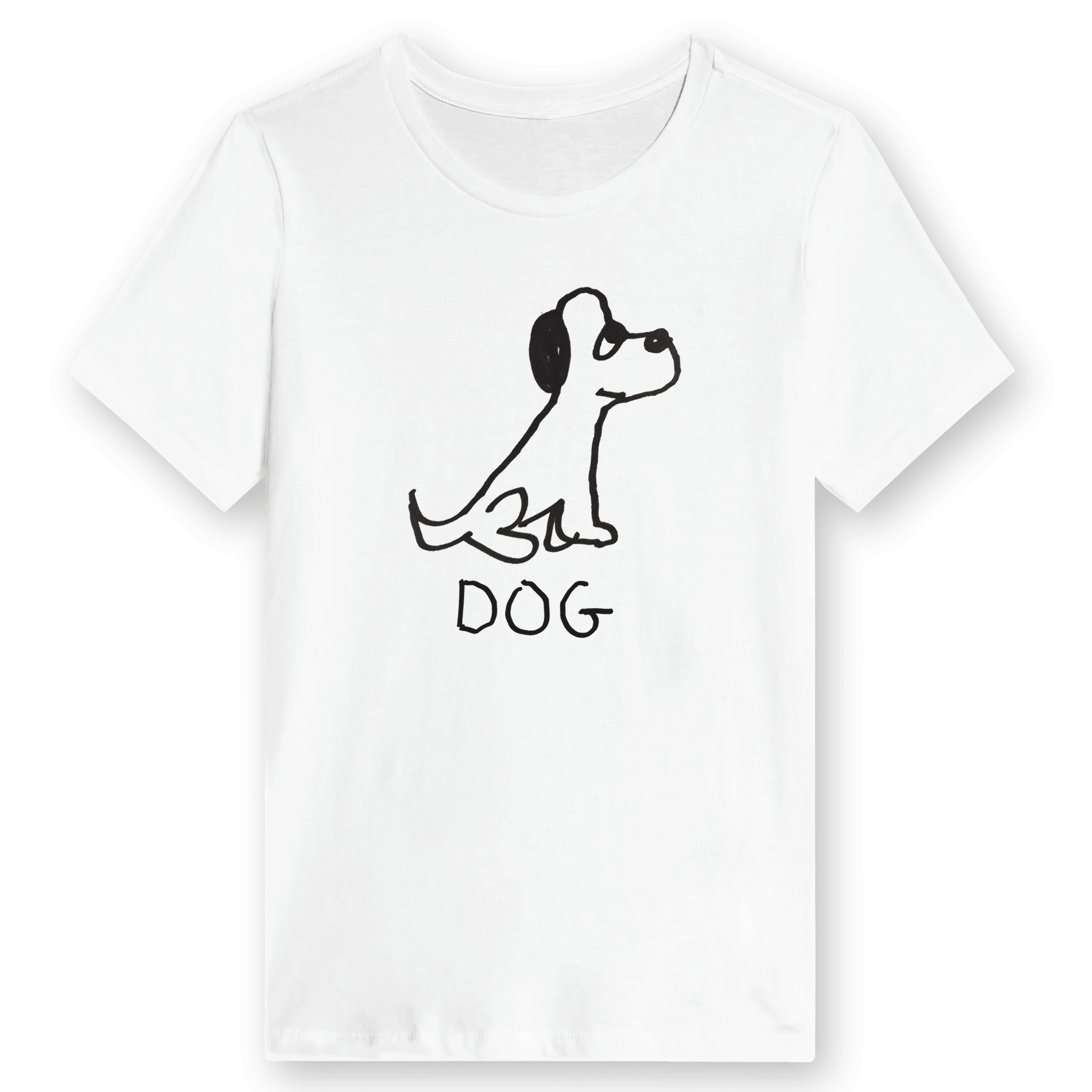 Dog - Women’s Tee in white with soft drop shadow
