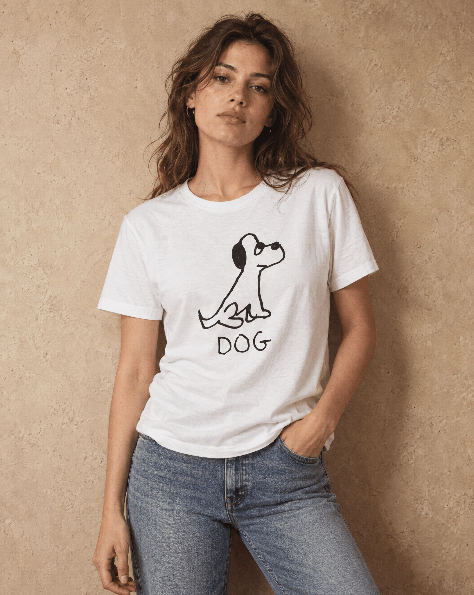 Sep 29 dog women's tee — studio portrait lifestyle photo