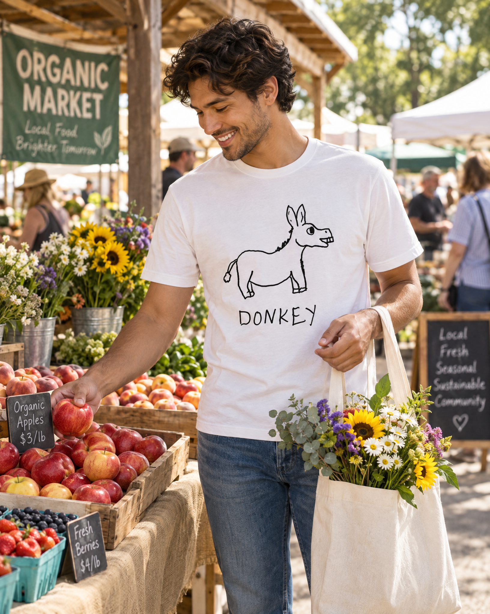 LoFi Donkey Classic Tee lifestyle photo — market