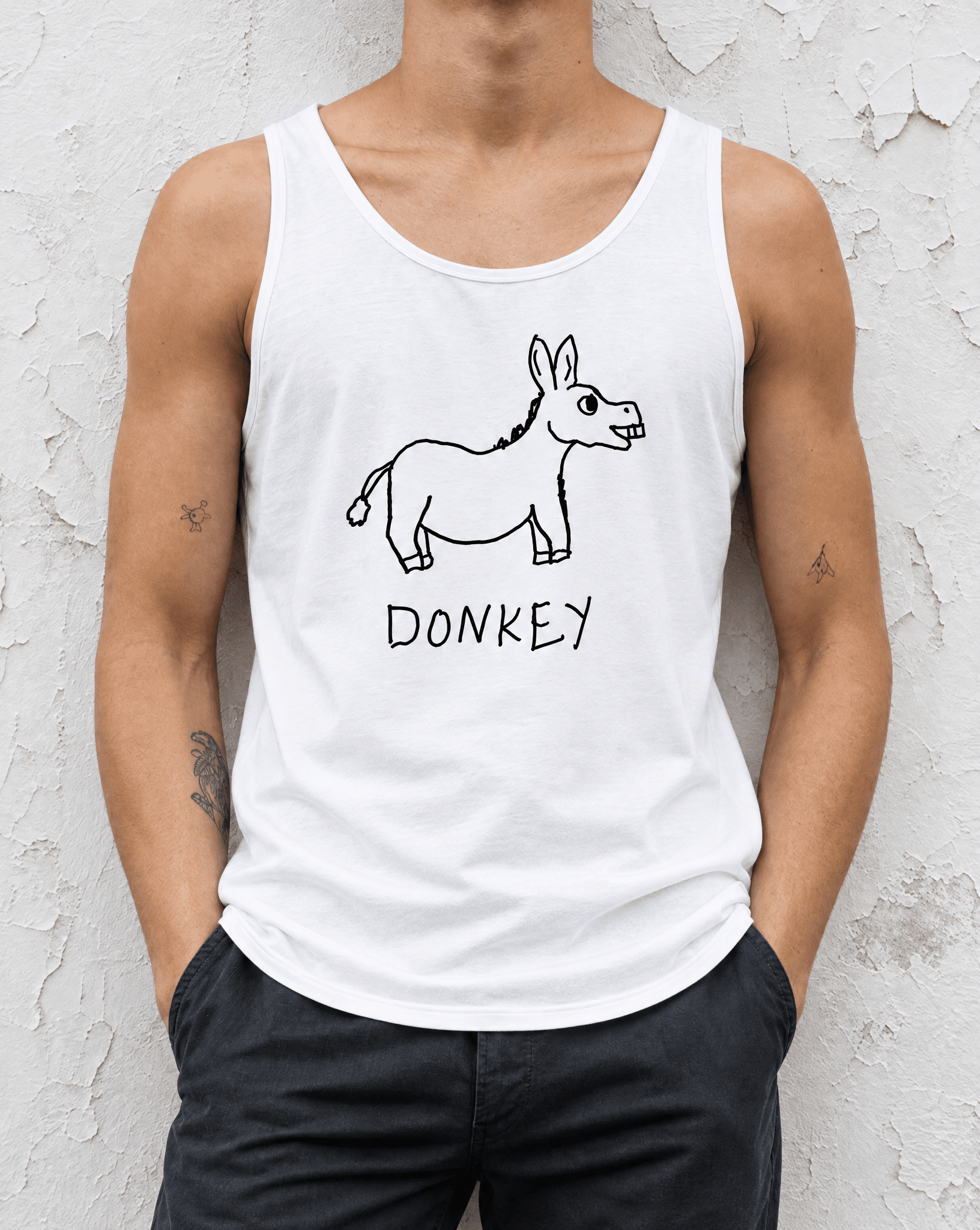 LoFi Donkey Tank Top lifestyle photo — wall portrait