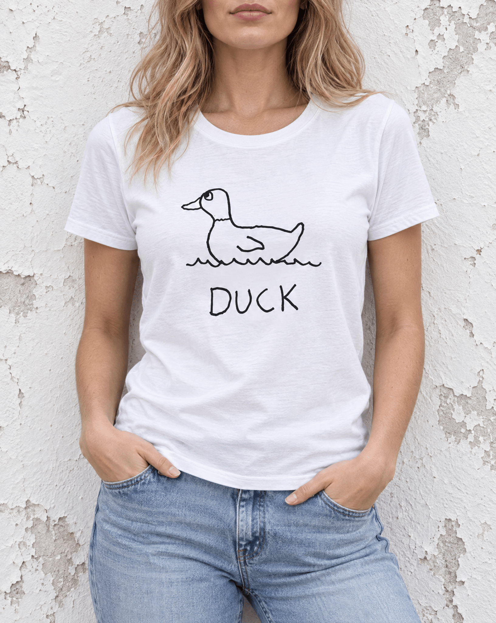 Sep 29 duck women's tee — urban torso lifestyle photo