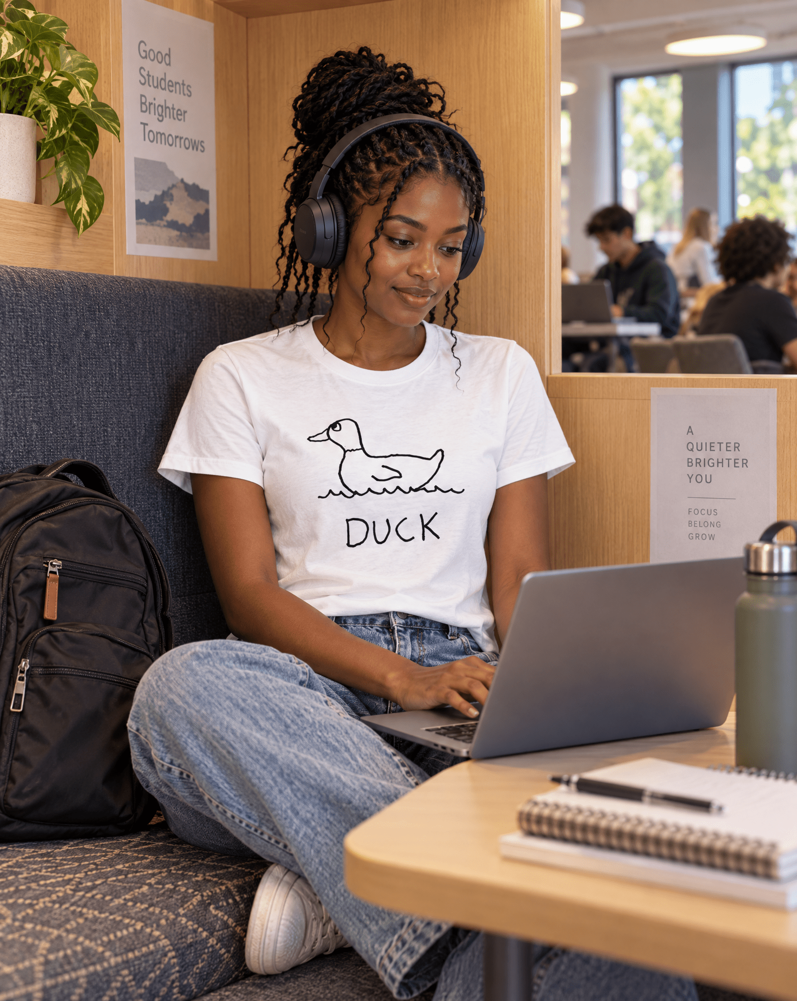 Sep 29 duck women's tee — student center lifestyle photo