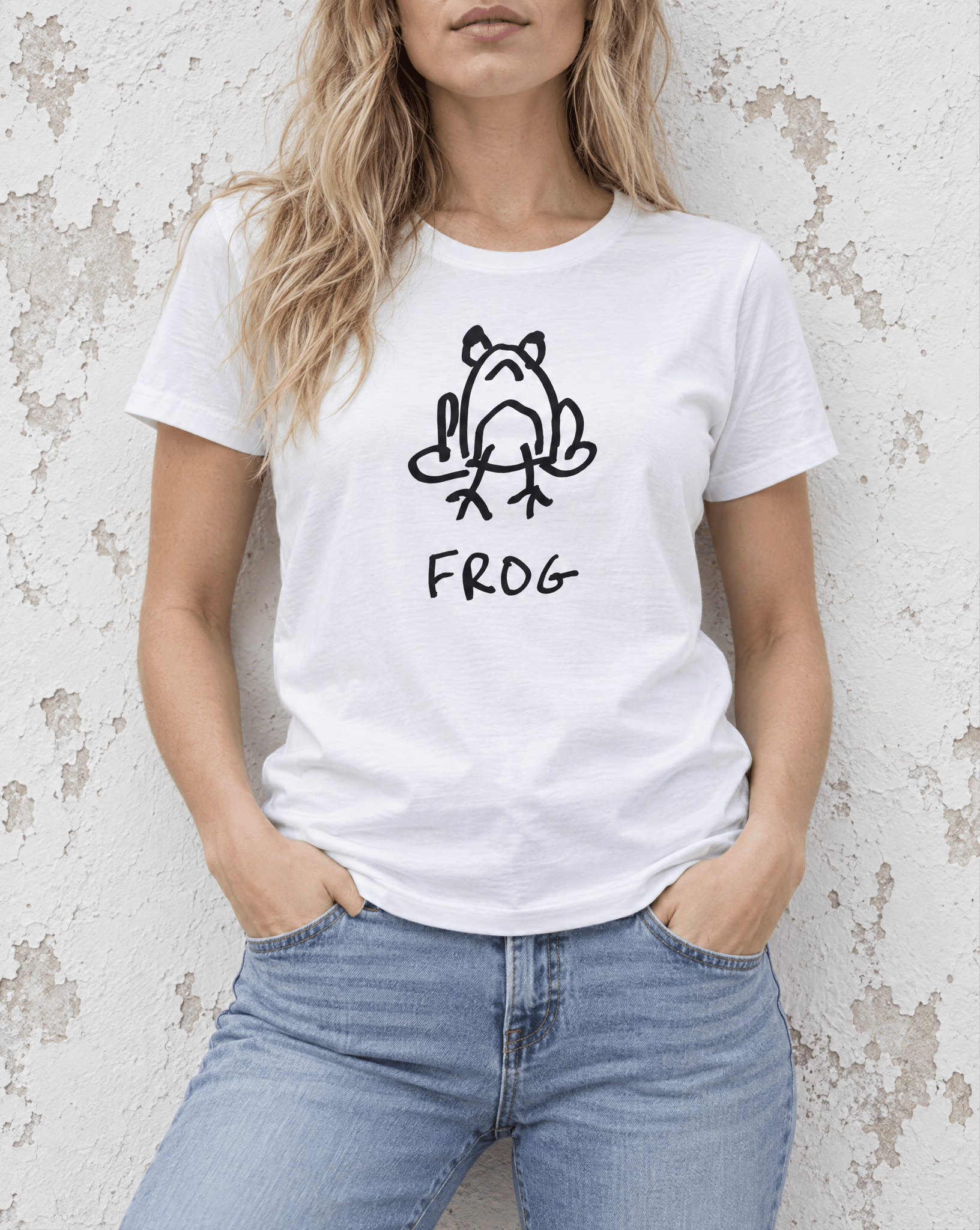 Sep 29 frog women's tee — urban torso lifestyle photo