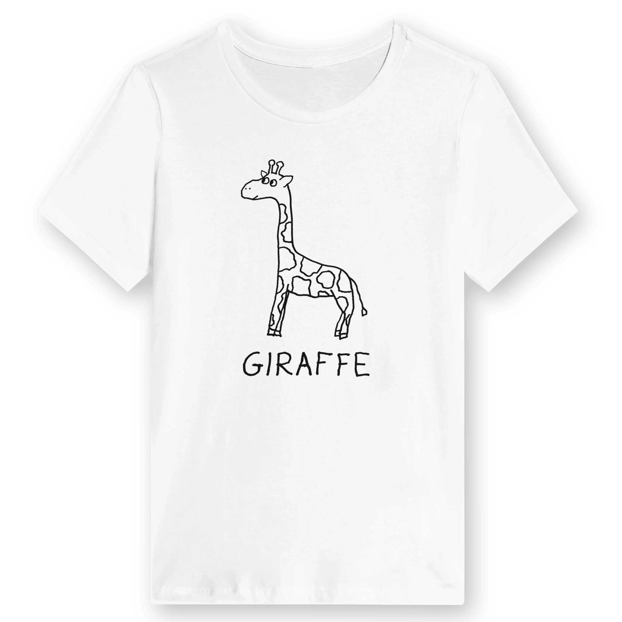 Giraffe - Women’s Tee in white with soft drop shadow