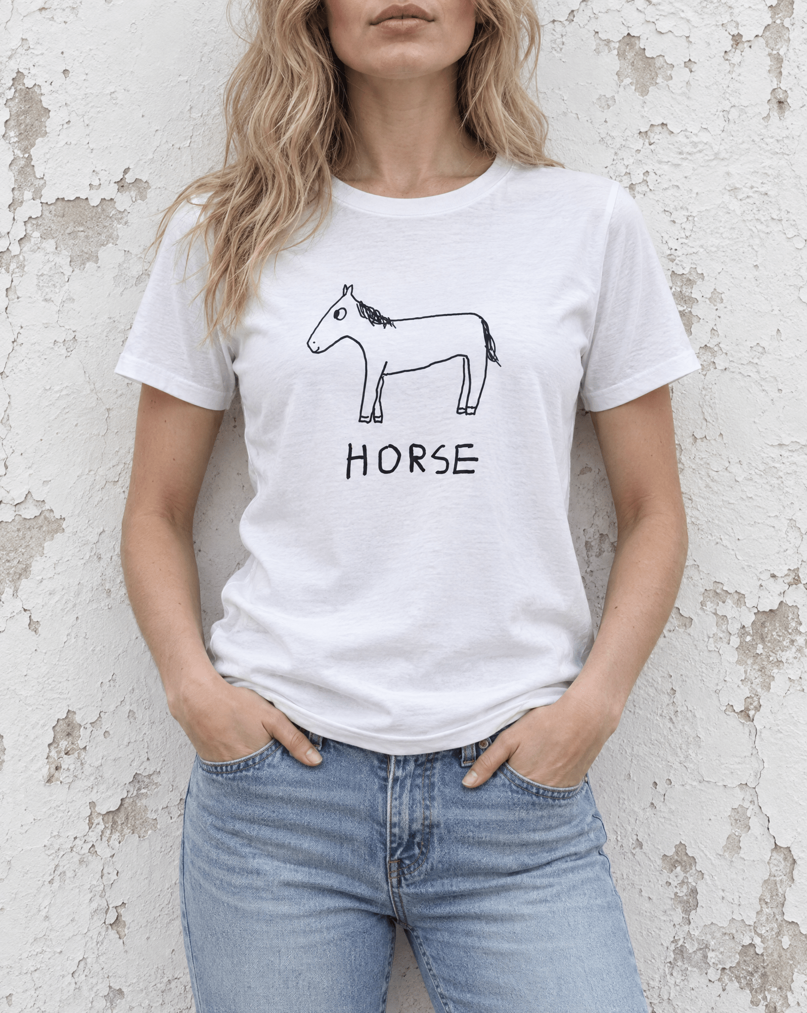 Sep 29 horse women's tee — urban torso lifestyle photo