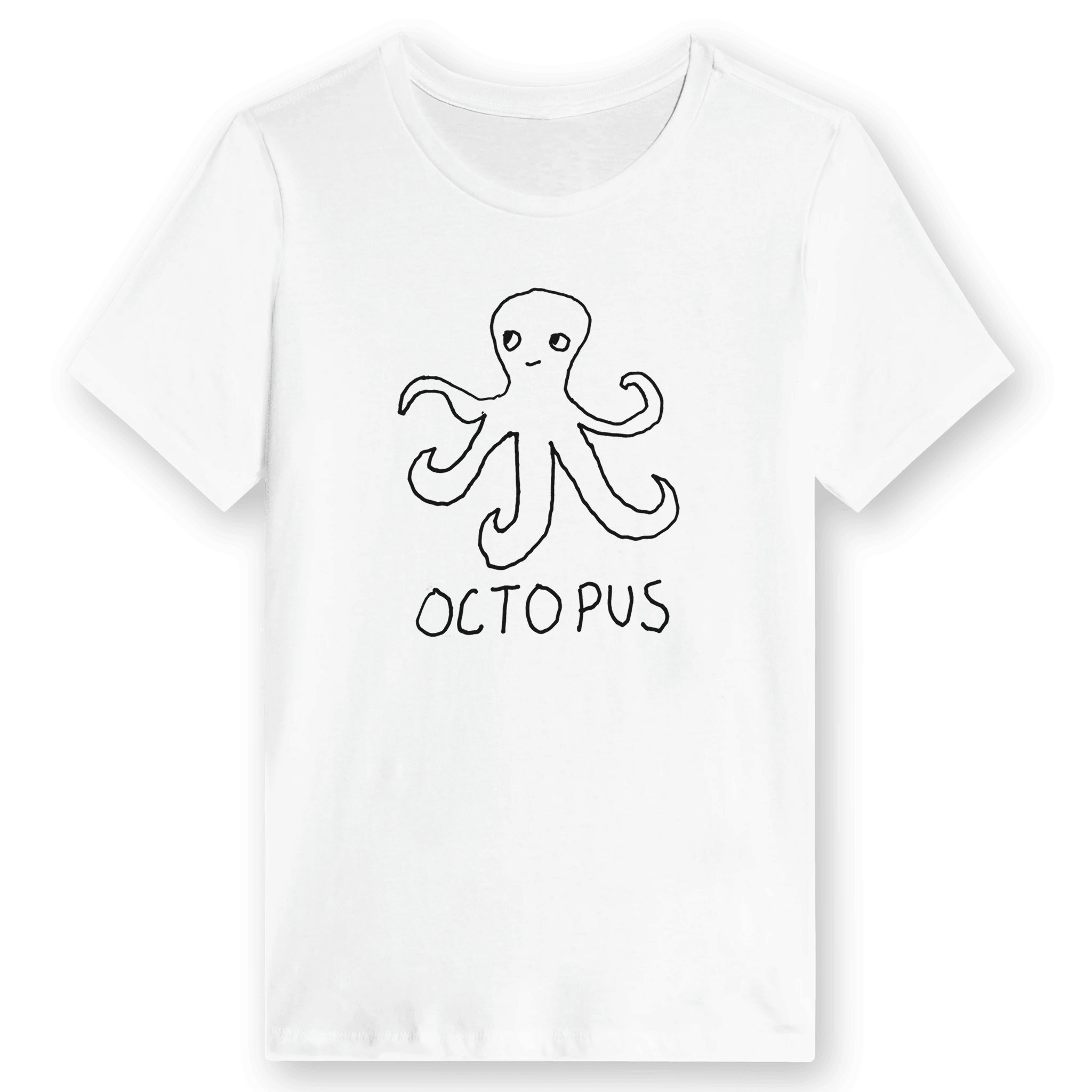 Octopus - Women’s Tee in white with soft drop shadow