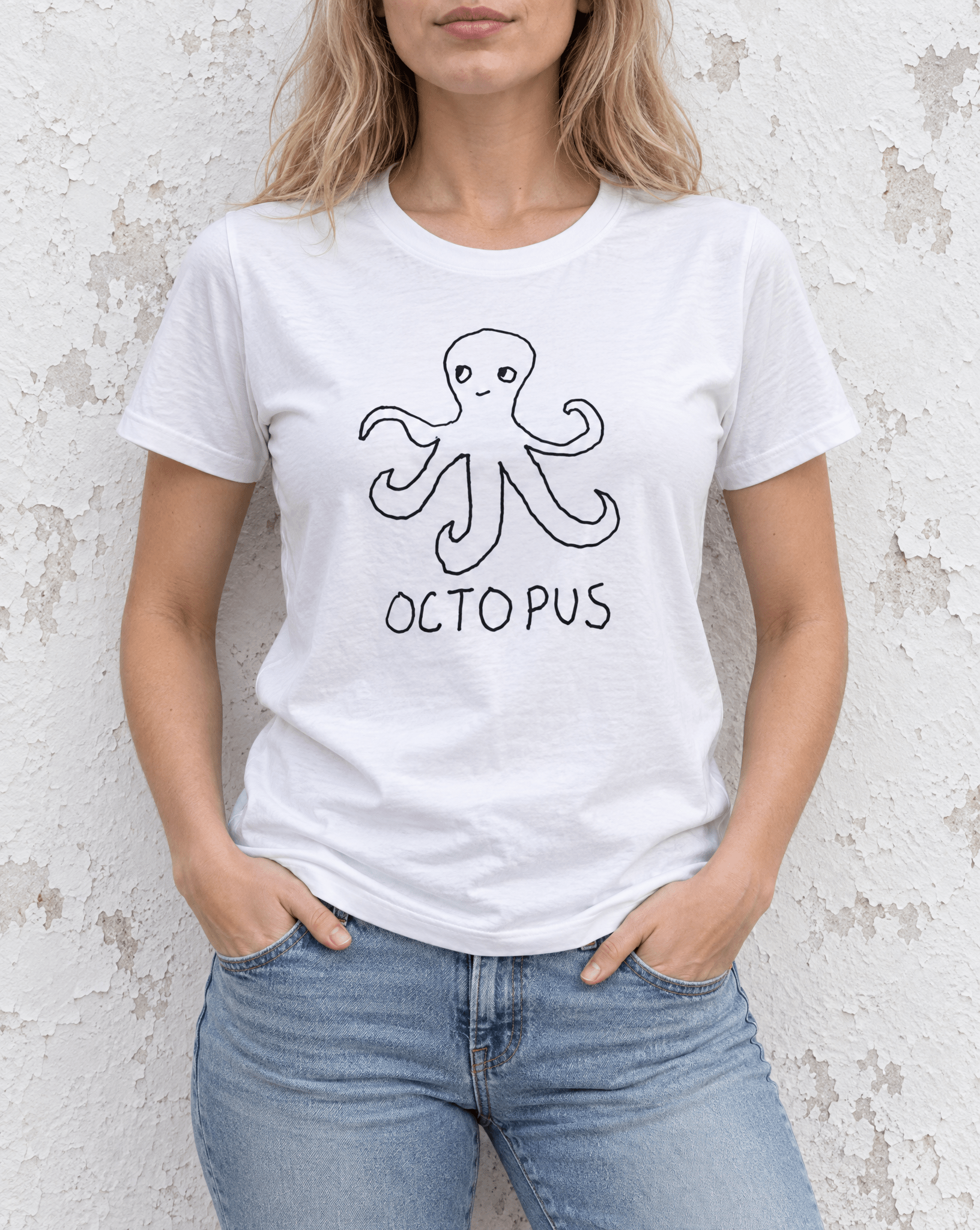 Sep 29 octopus women's tee — urban torso lifestyle photo