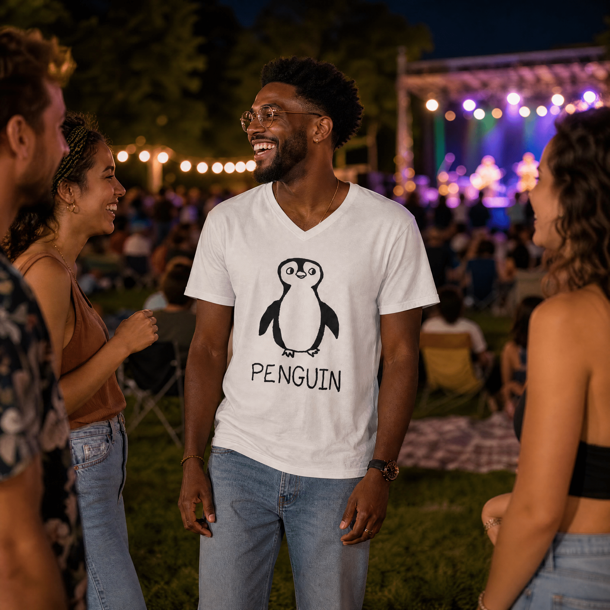 Penguin - V-neck Tee