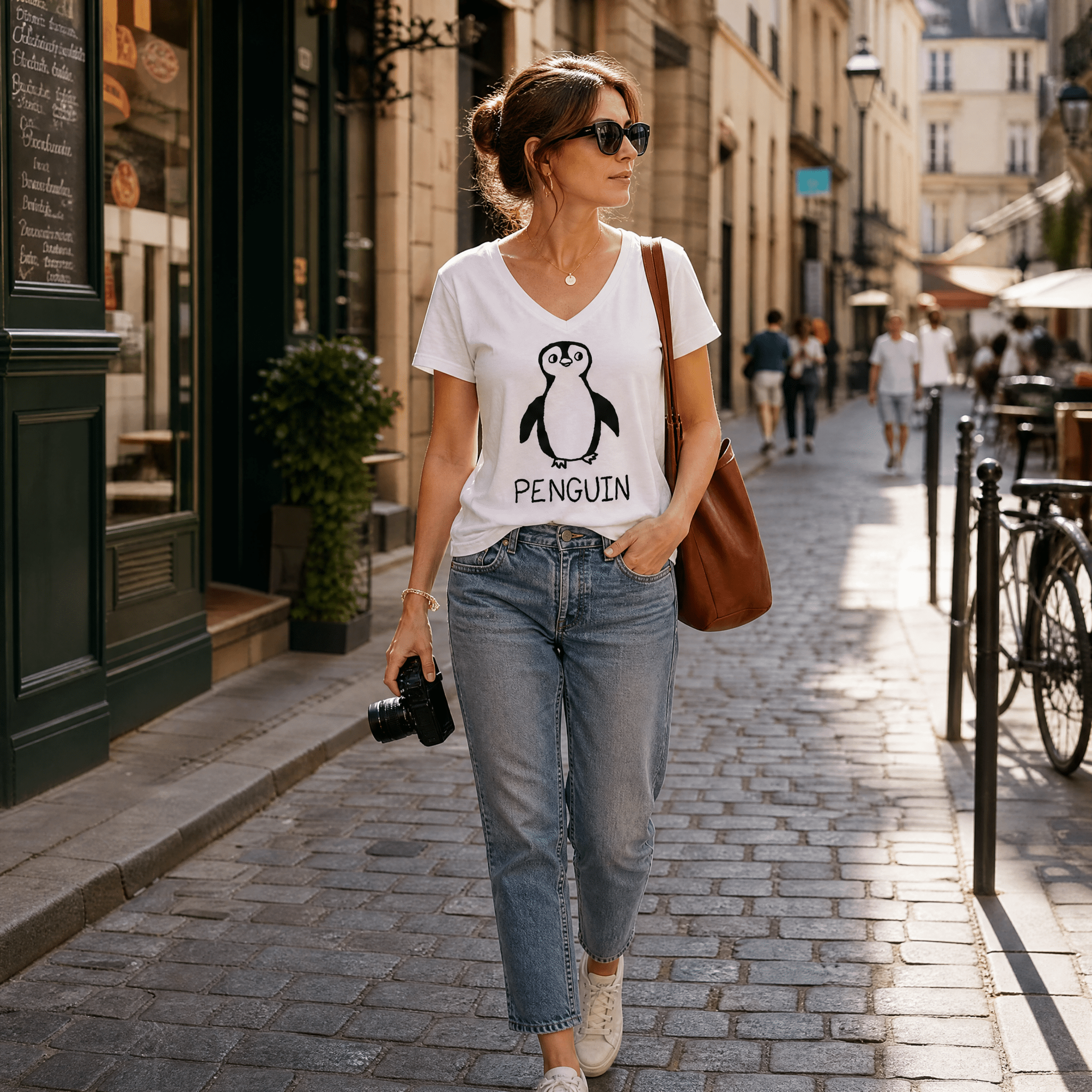 Penguin - V-neck Tee