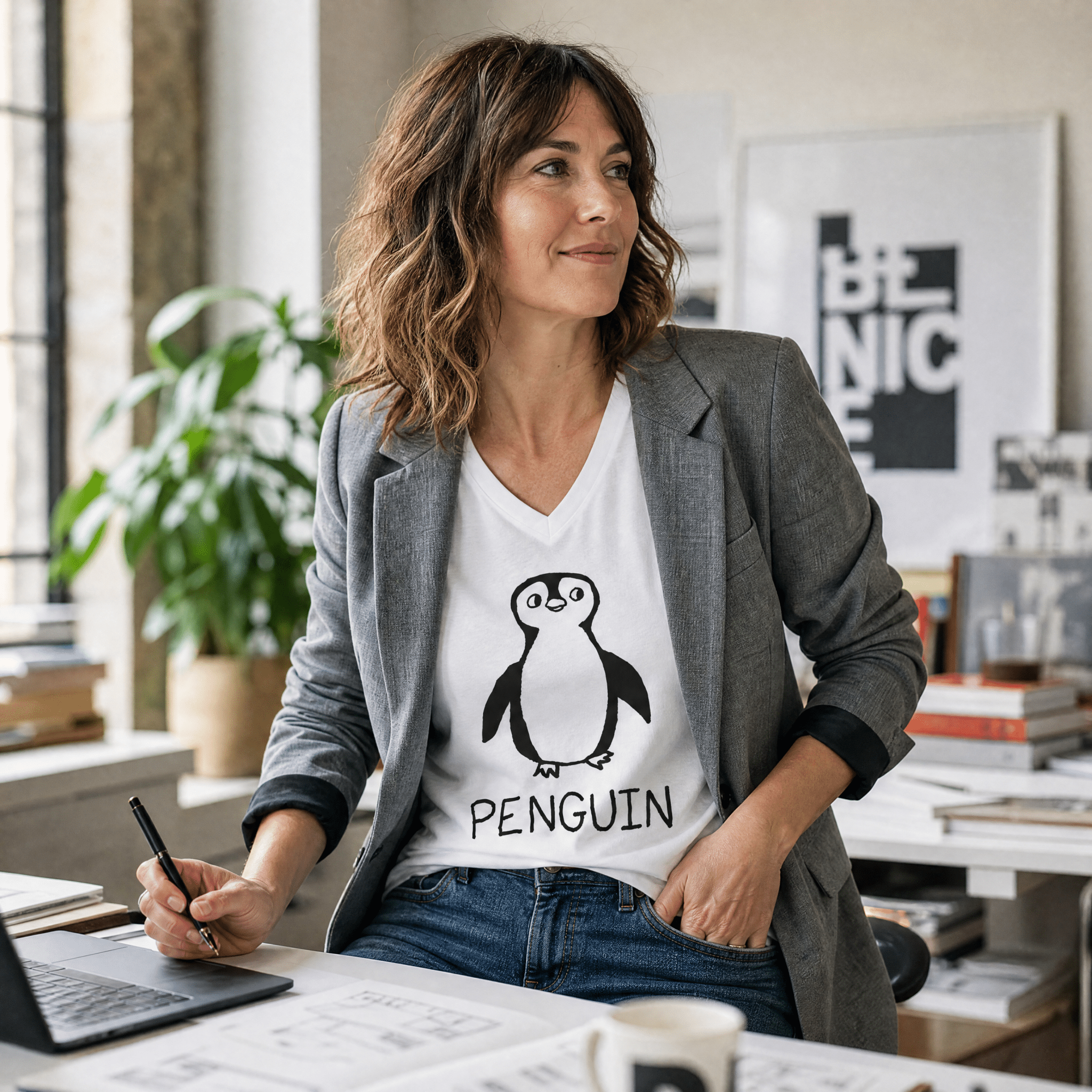 Penguin - V-neck Tee