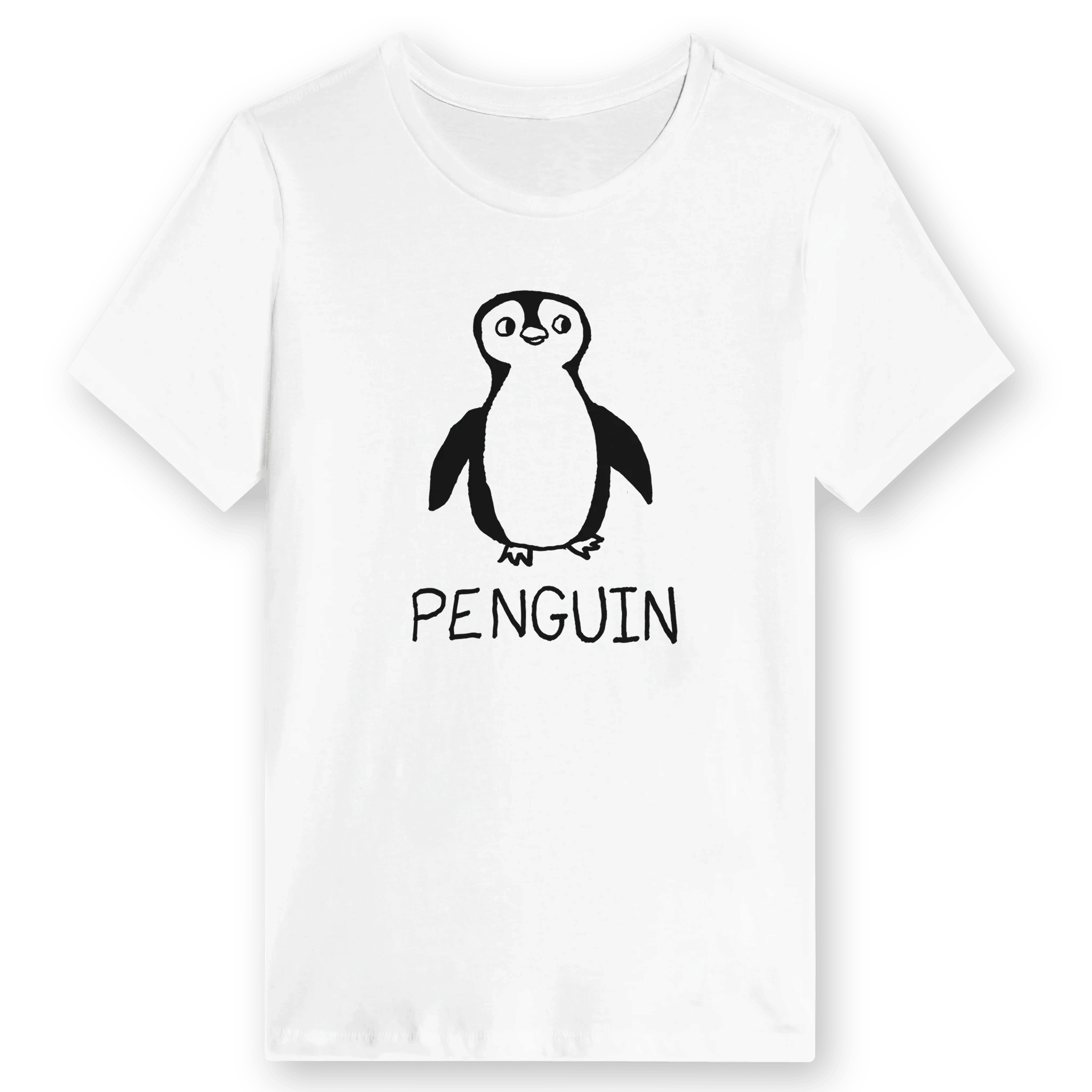 Penguin - Women’s Tee in white with soft drop shadow