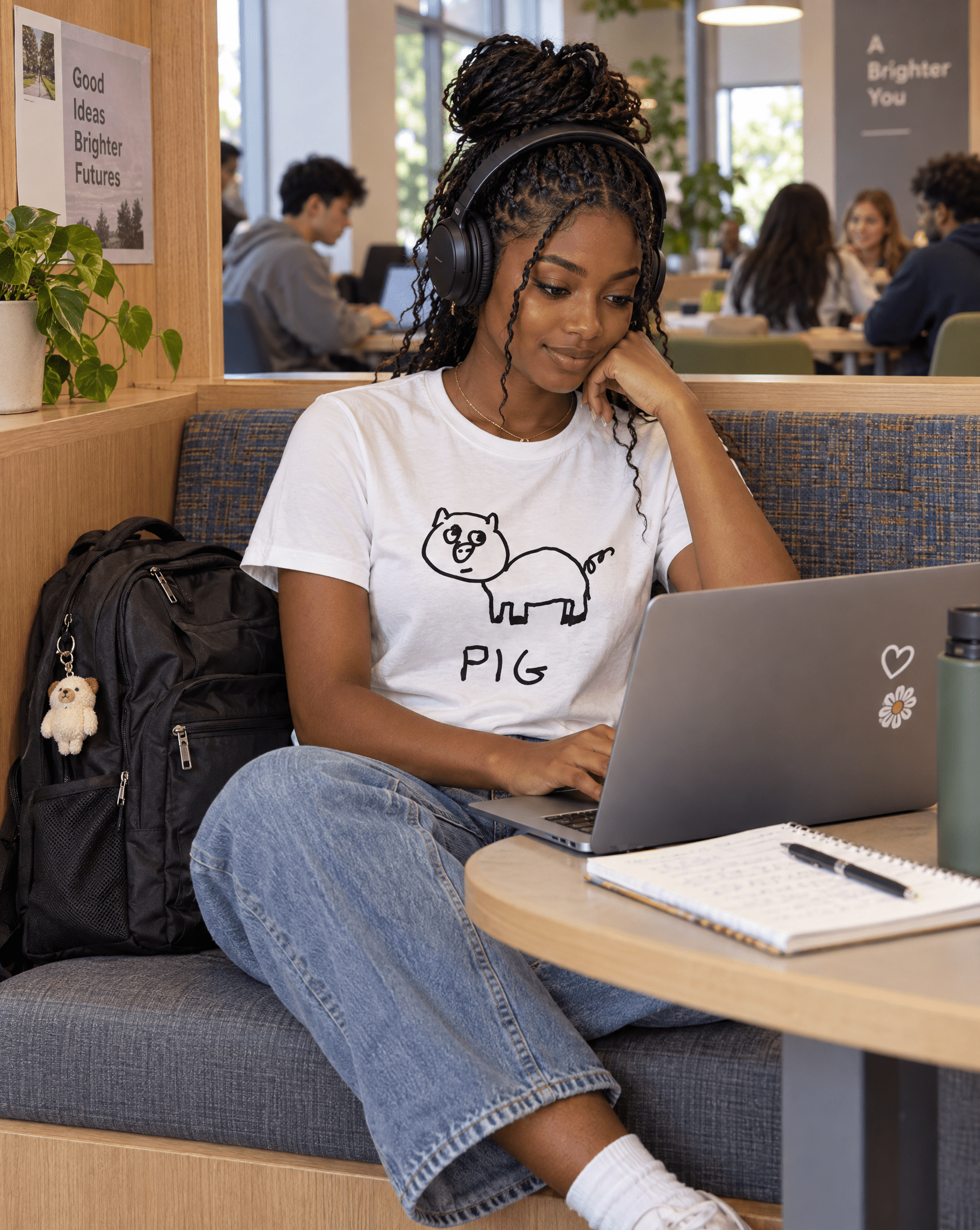 Sep 29 pig women's tee — student center lifestyle photo