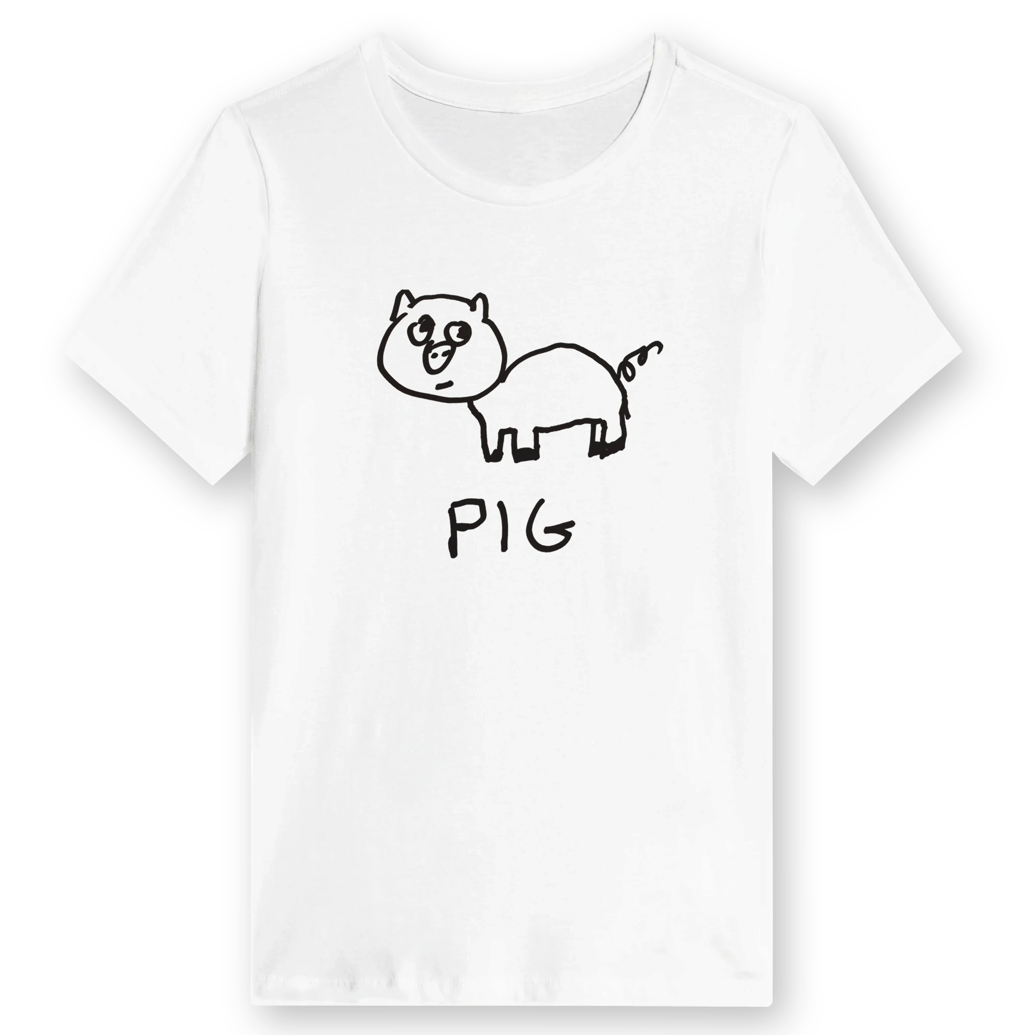 Pig - Women’s Tee in white with soft drop shadow